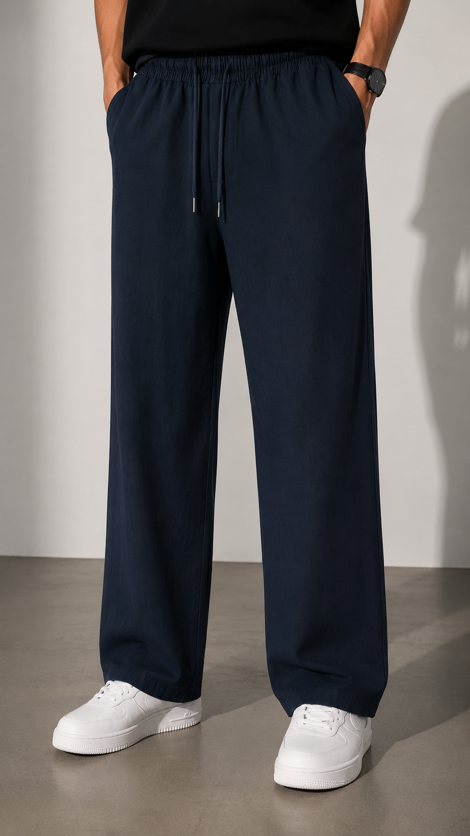 Baggy Lacivert Keten Pantolon 6233
