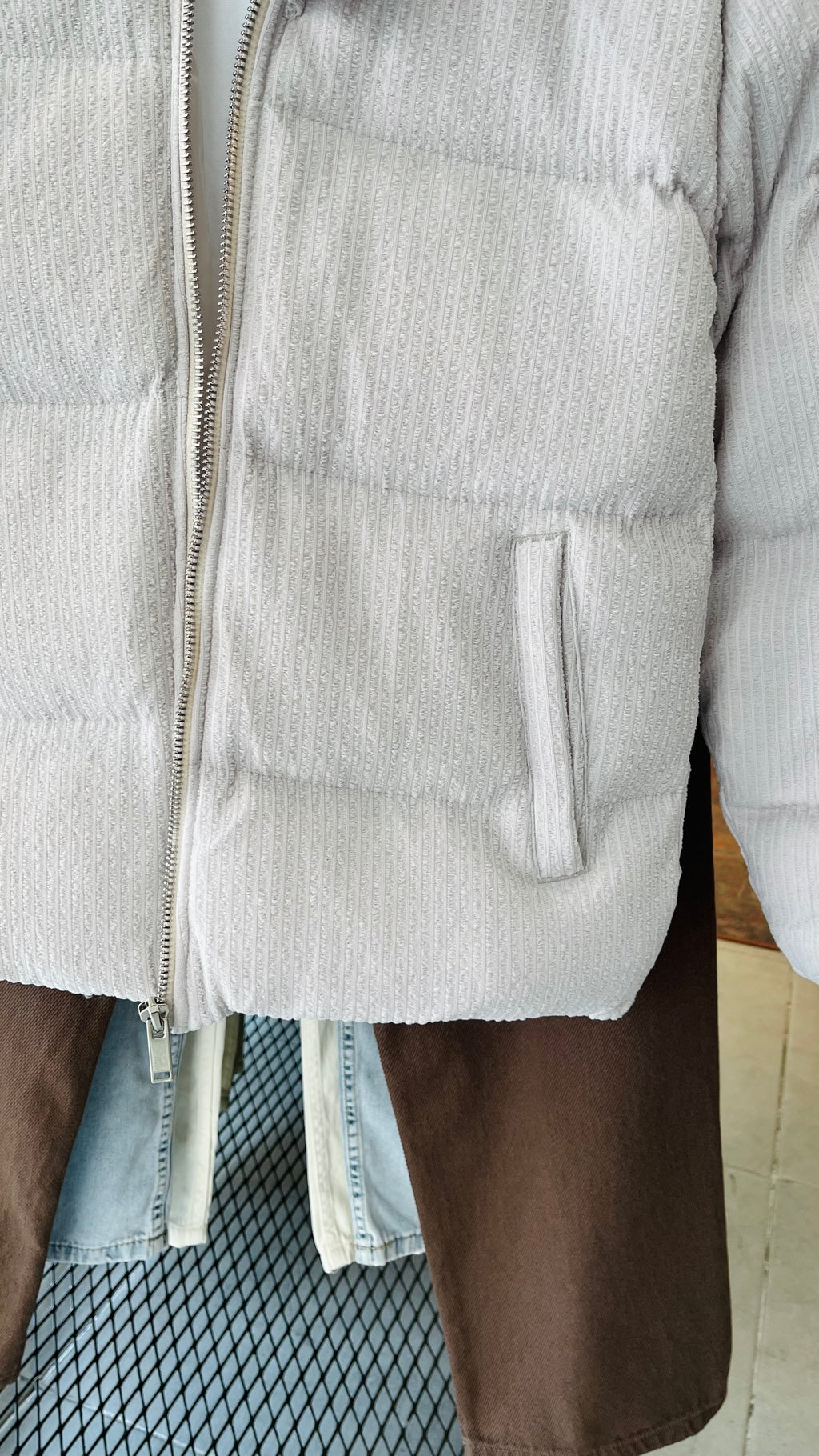 Fitilli Taş Rengi Şişme Mont 2057