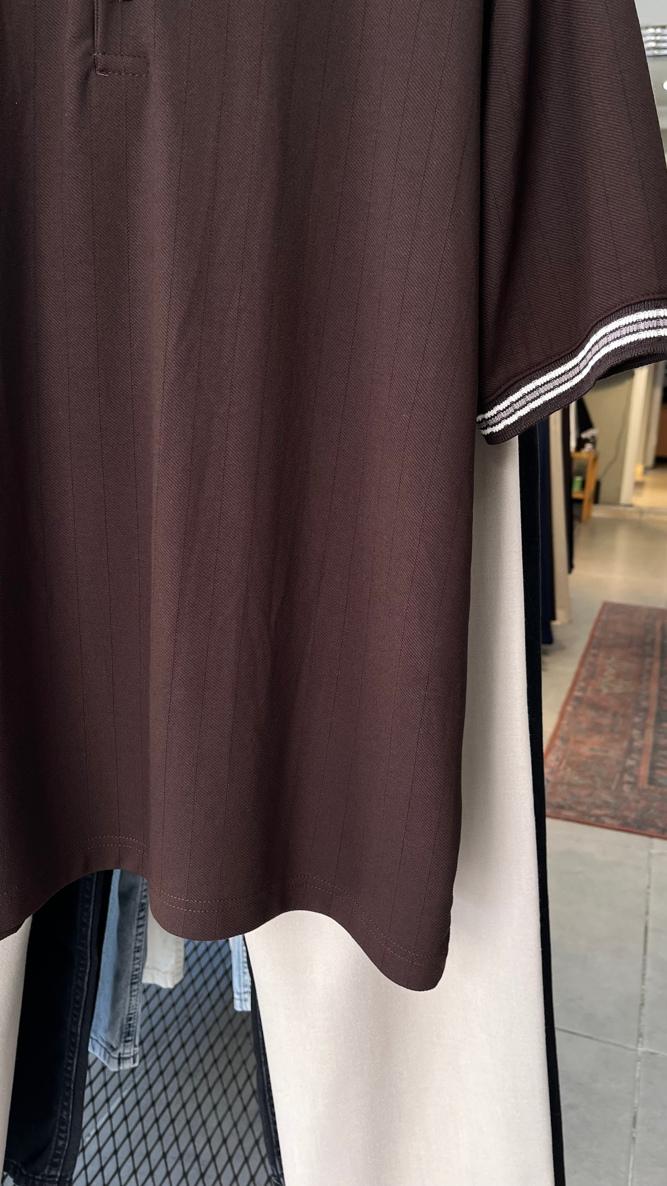 Oversize Yaka Detaylı Kahverengi Tshirt 9433