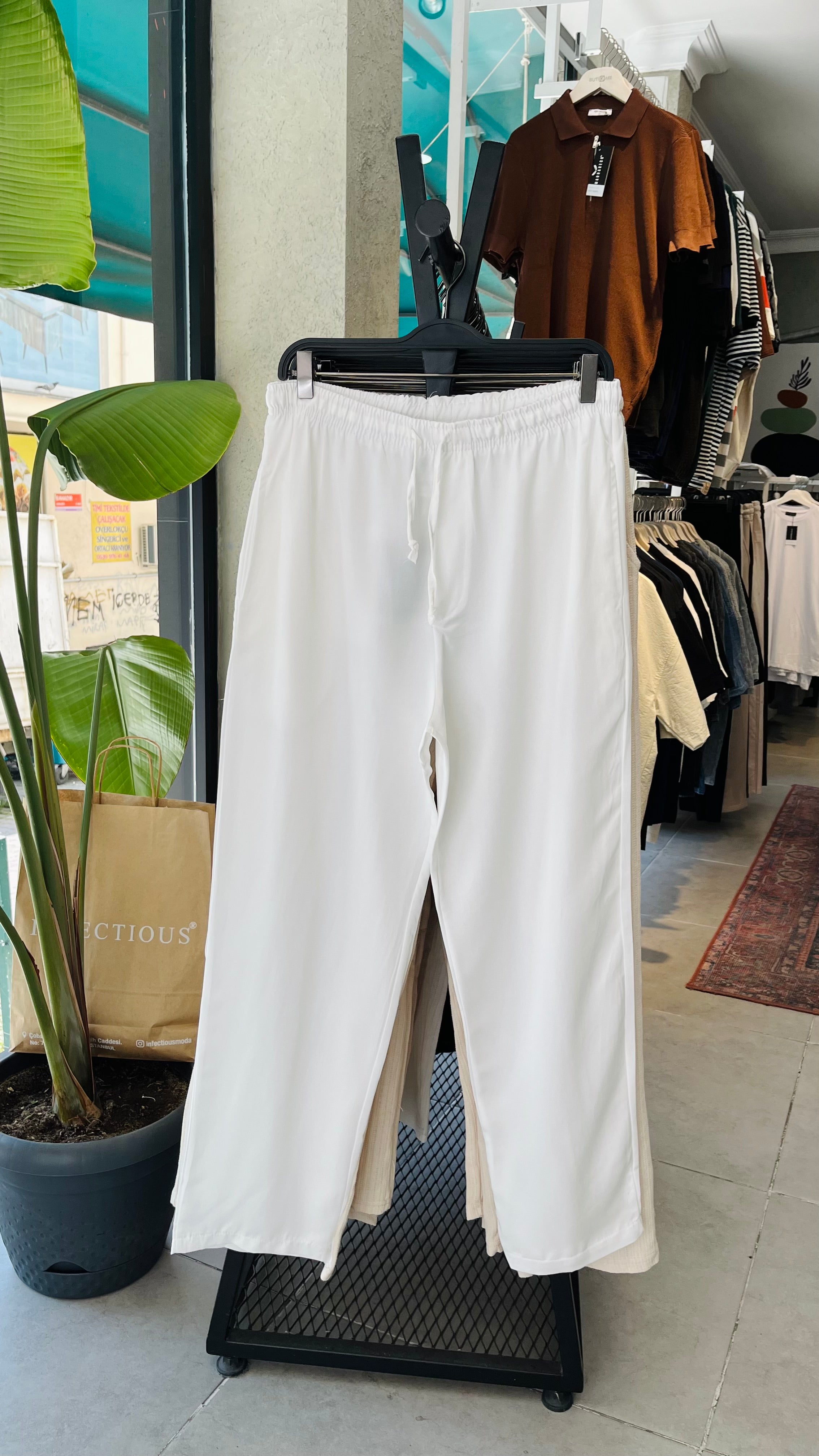 Baggy Beyaz Pantolon - Beyaz 6142
