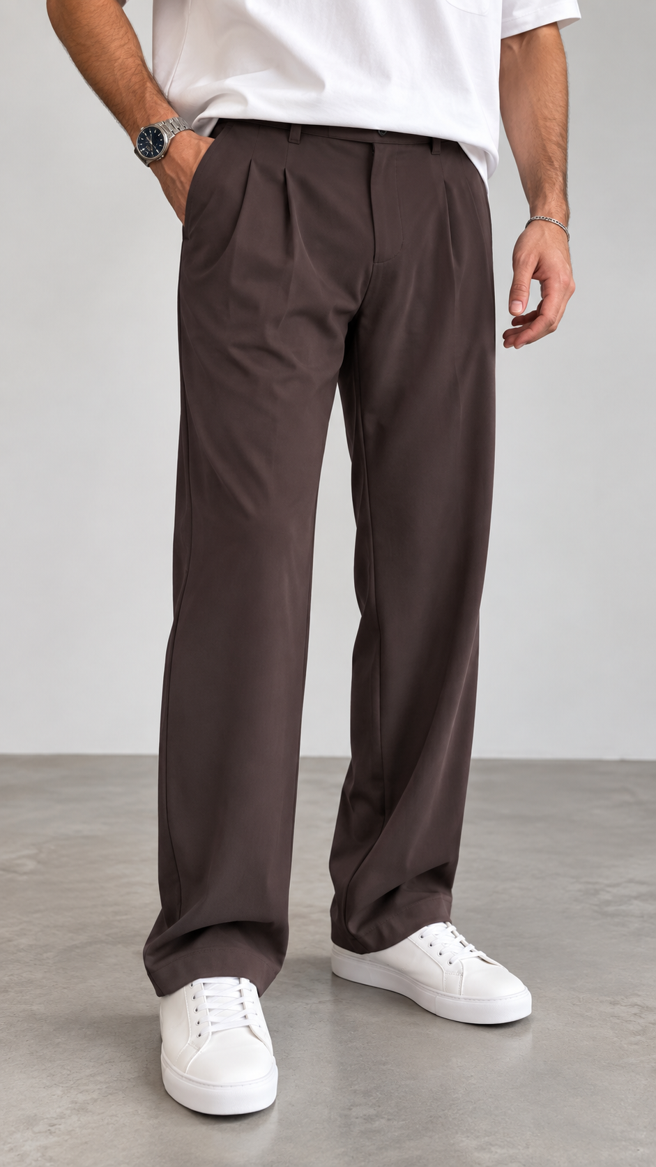 Baggy Kahverengi Kalın Kumaş Pantolon 6239