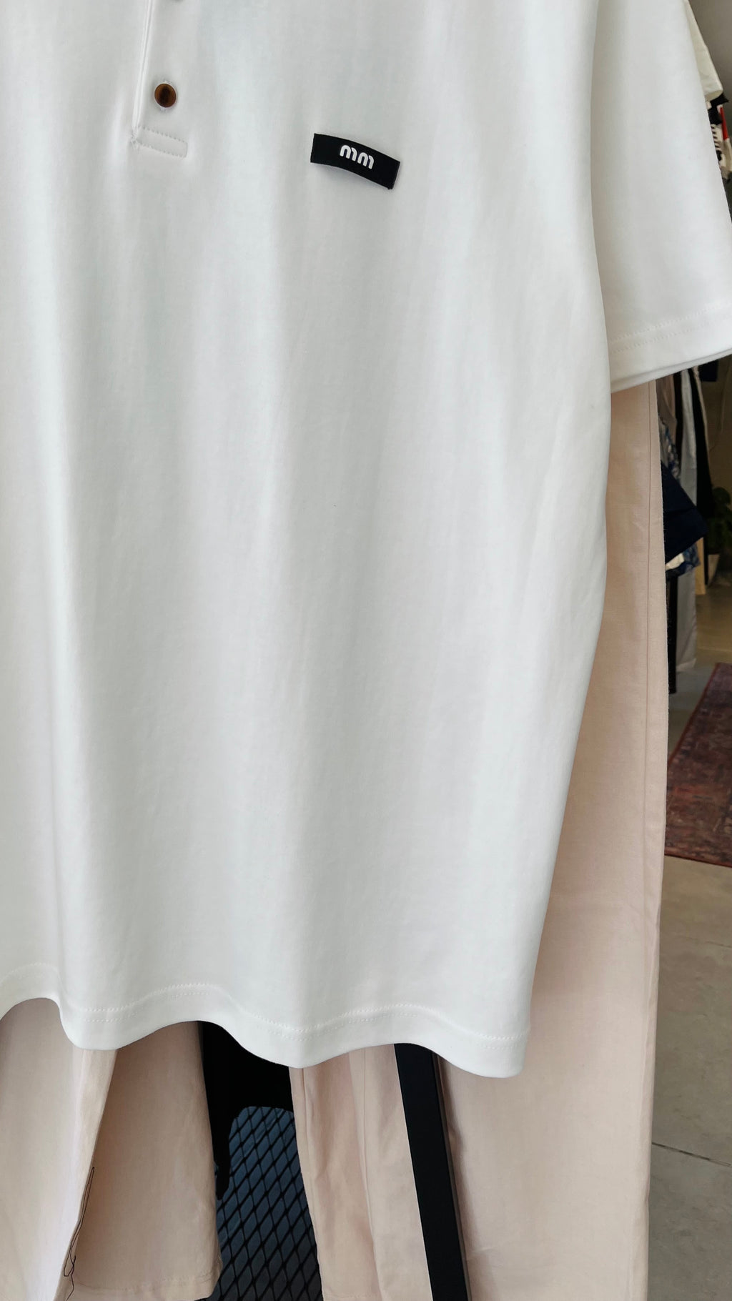 Oversize Beyaz mm Yakalı Tshirt – Beyaz 9302