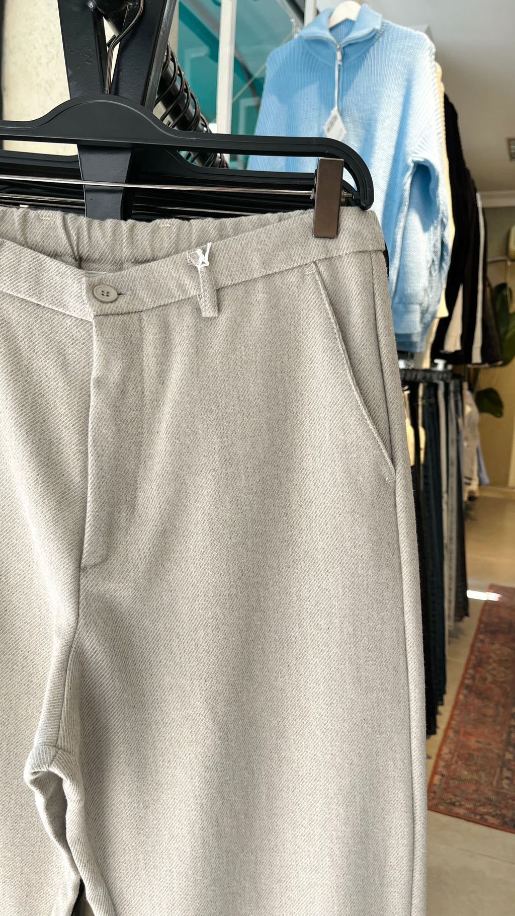 Baggy Taş Rengi Kalın Pantolon 6158