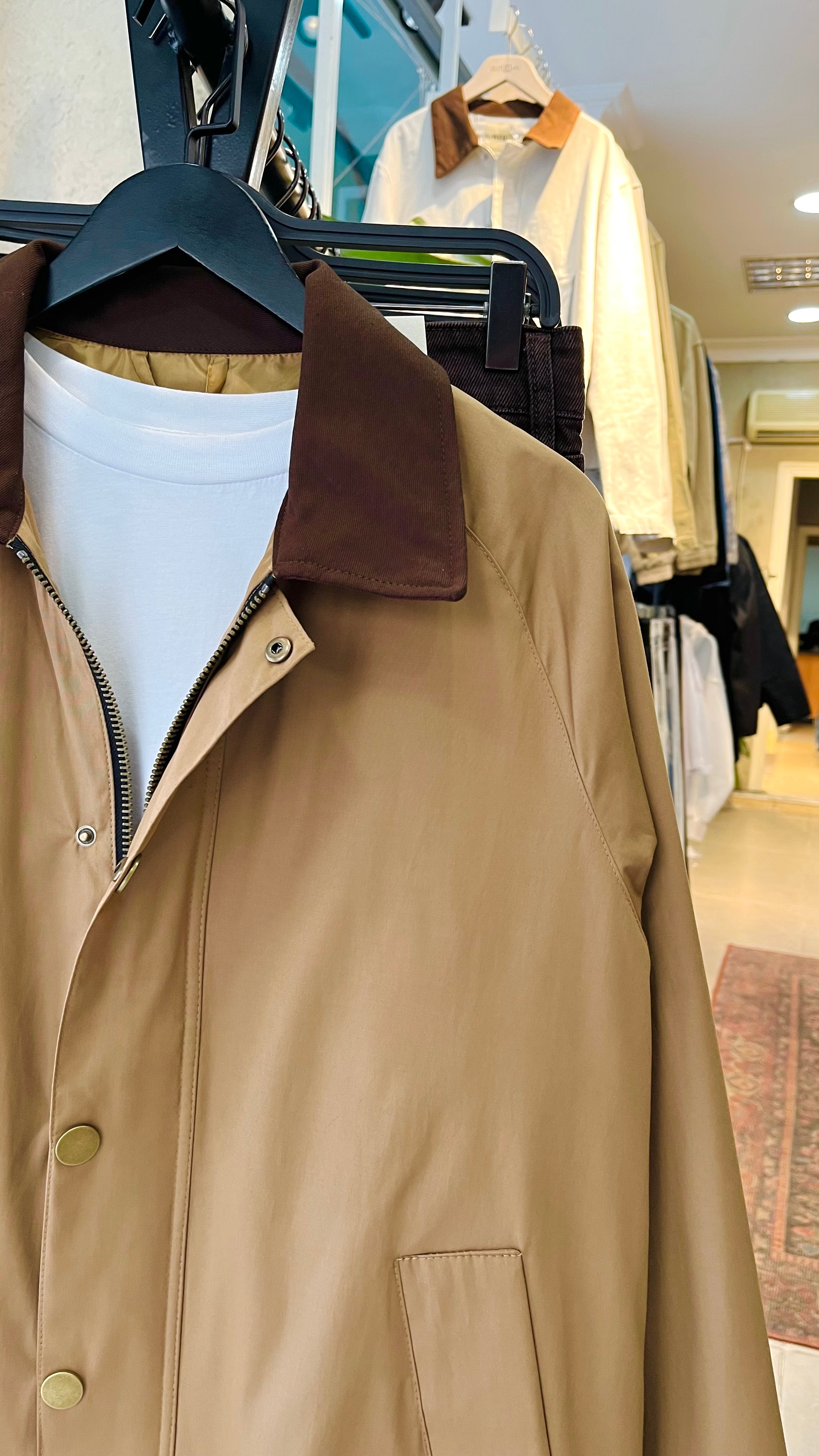 Bej Yaka Kahve Mevsimlik Ceket 2060