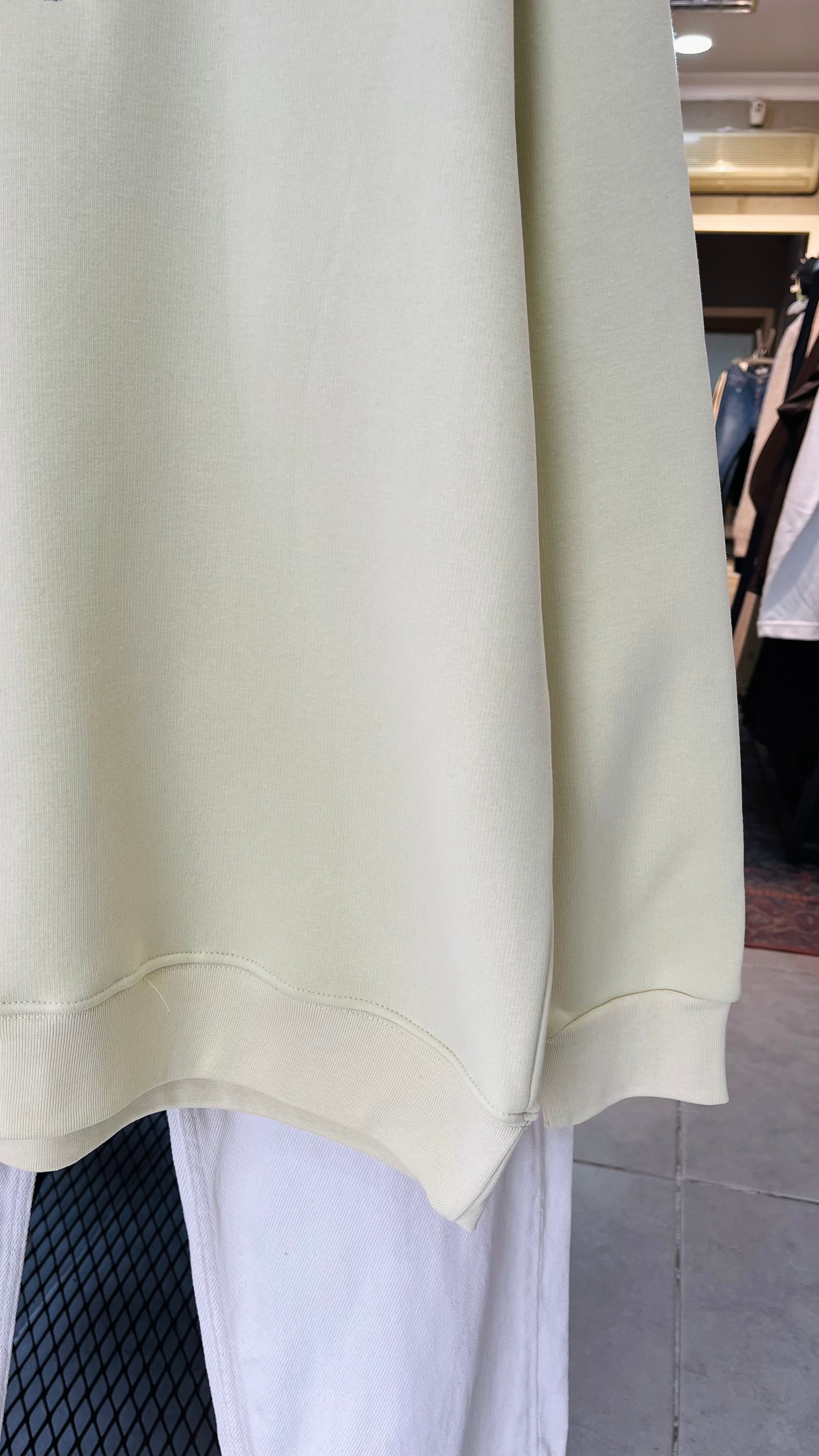 Oversize Yeşil Nakış Detaylı Sweatshirt 5010