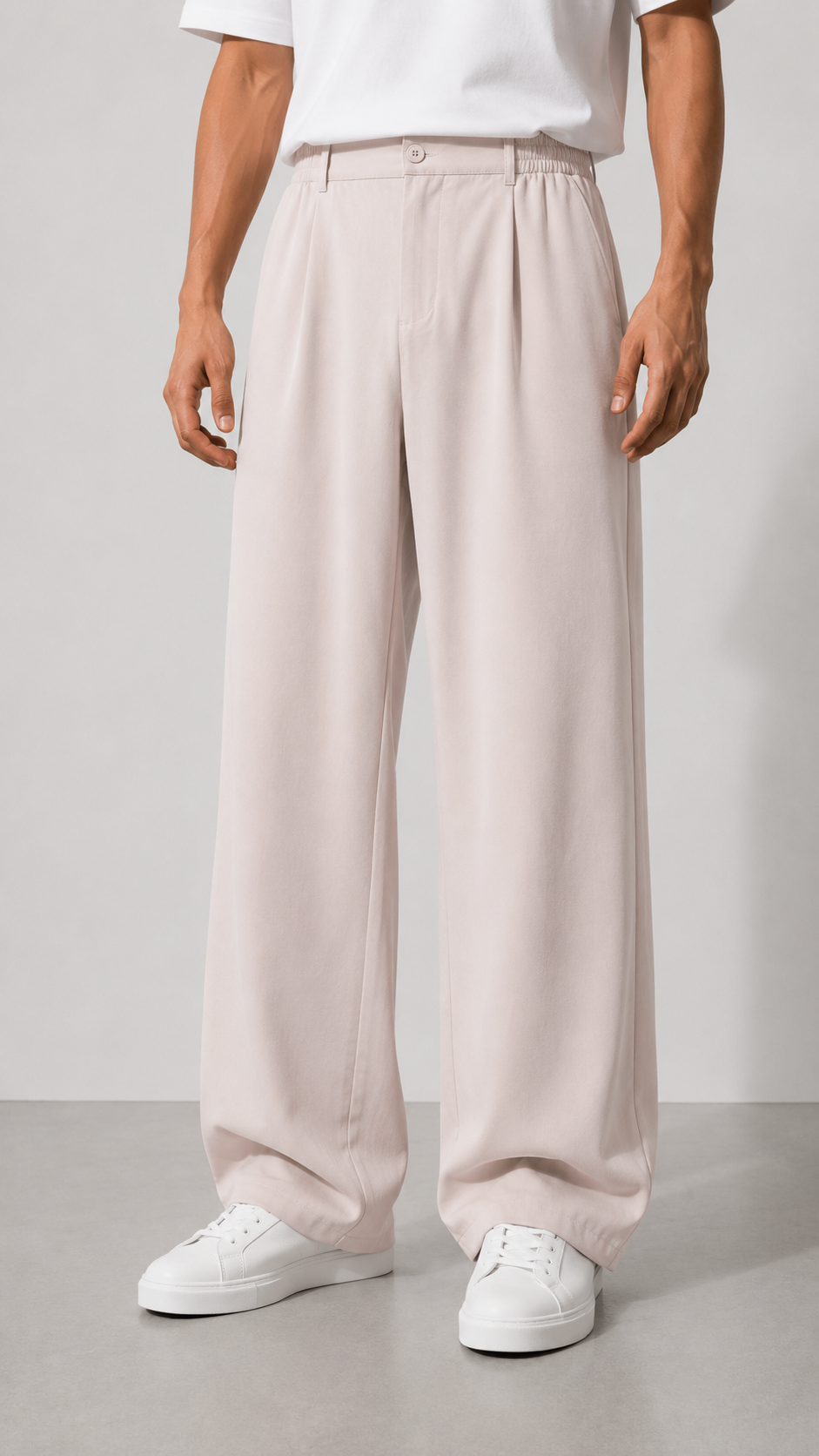 Baggy Ekstra Bol Bej Pantolon 6220