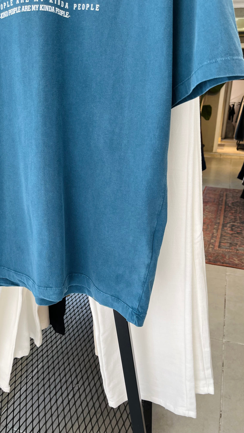 Oversize Mavi People Yıkamalı Tshirt – Mavi 9325