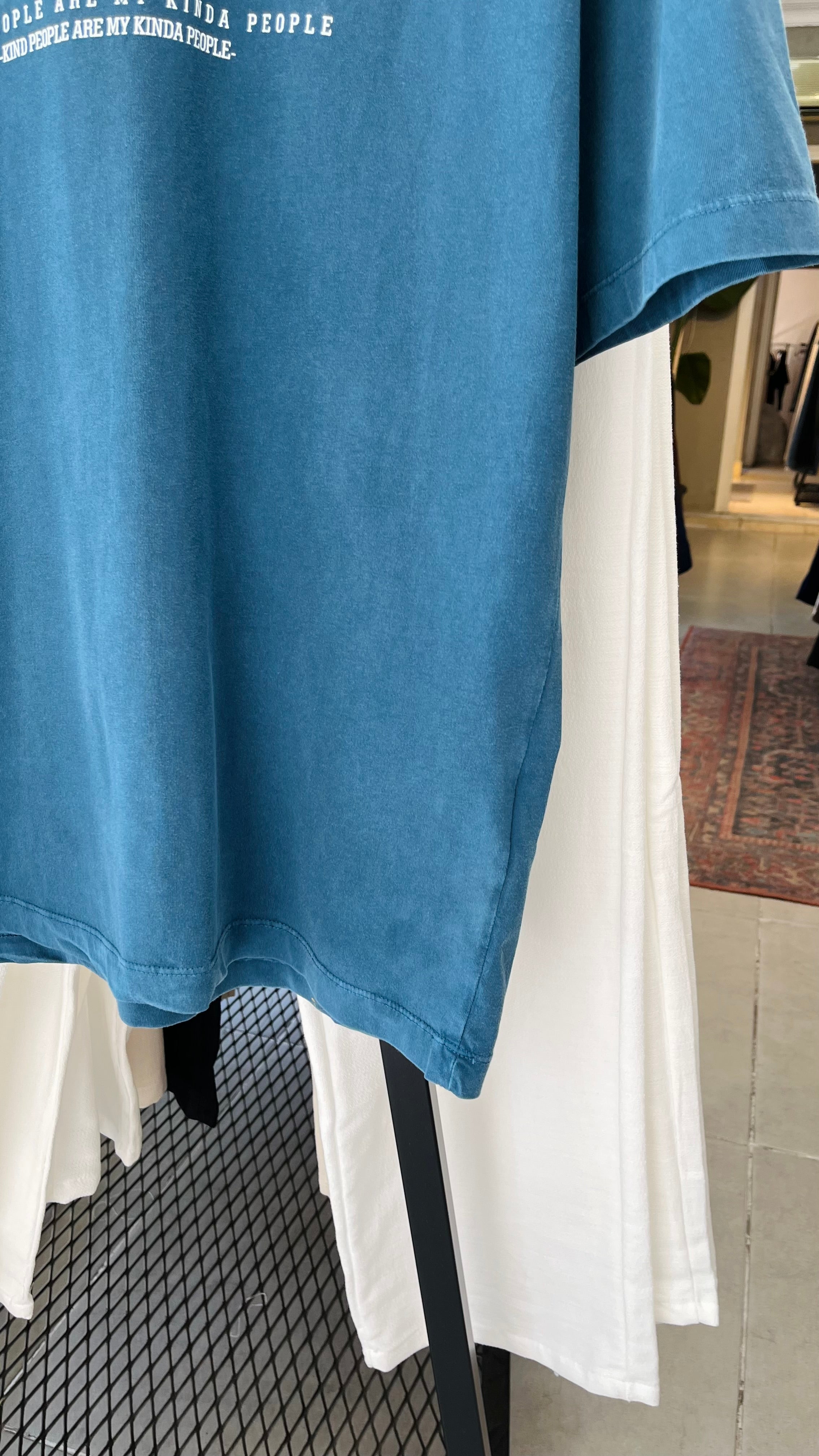 Oversize Mavi People Yıkamalı Tshirt – Mavi 9325