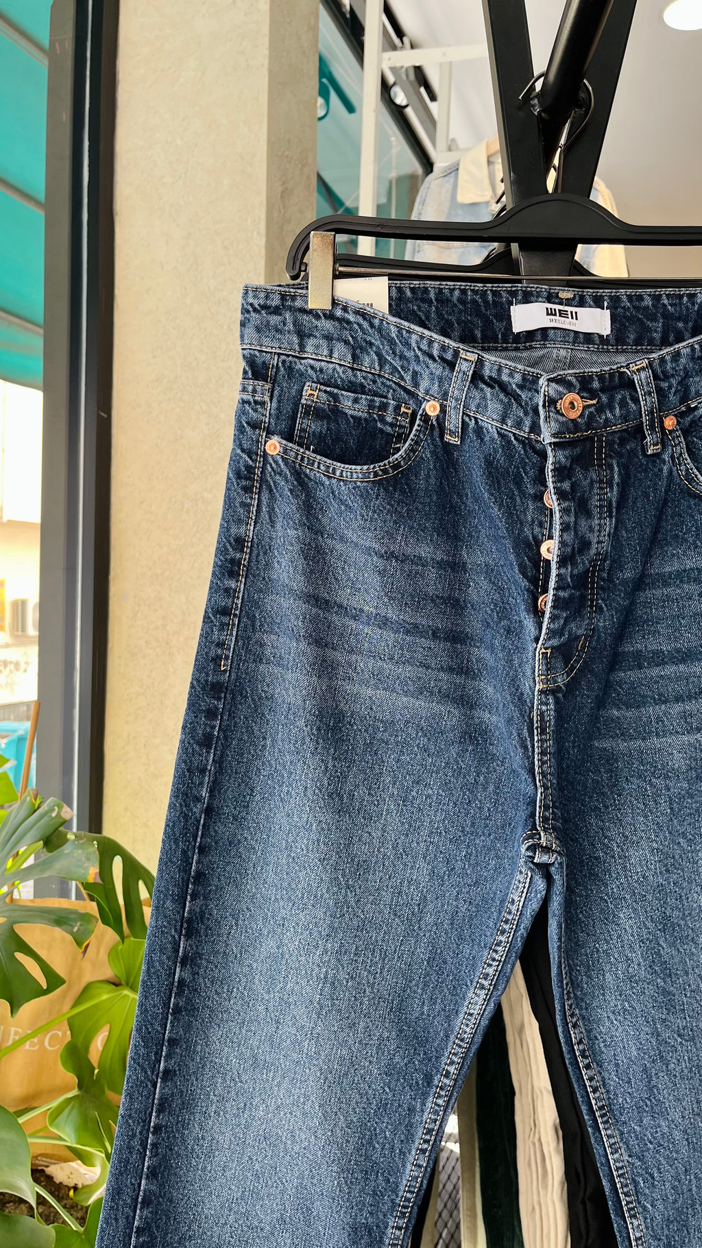 Baggy Lacivert Yıkamalı Jean 3326