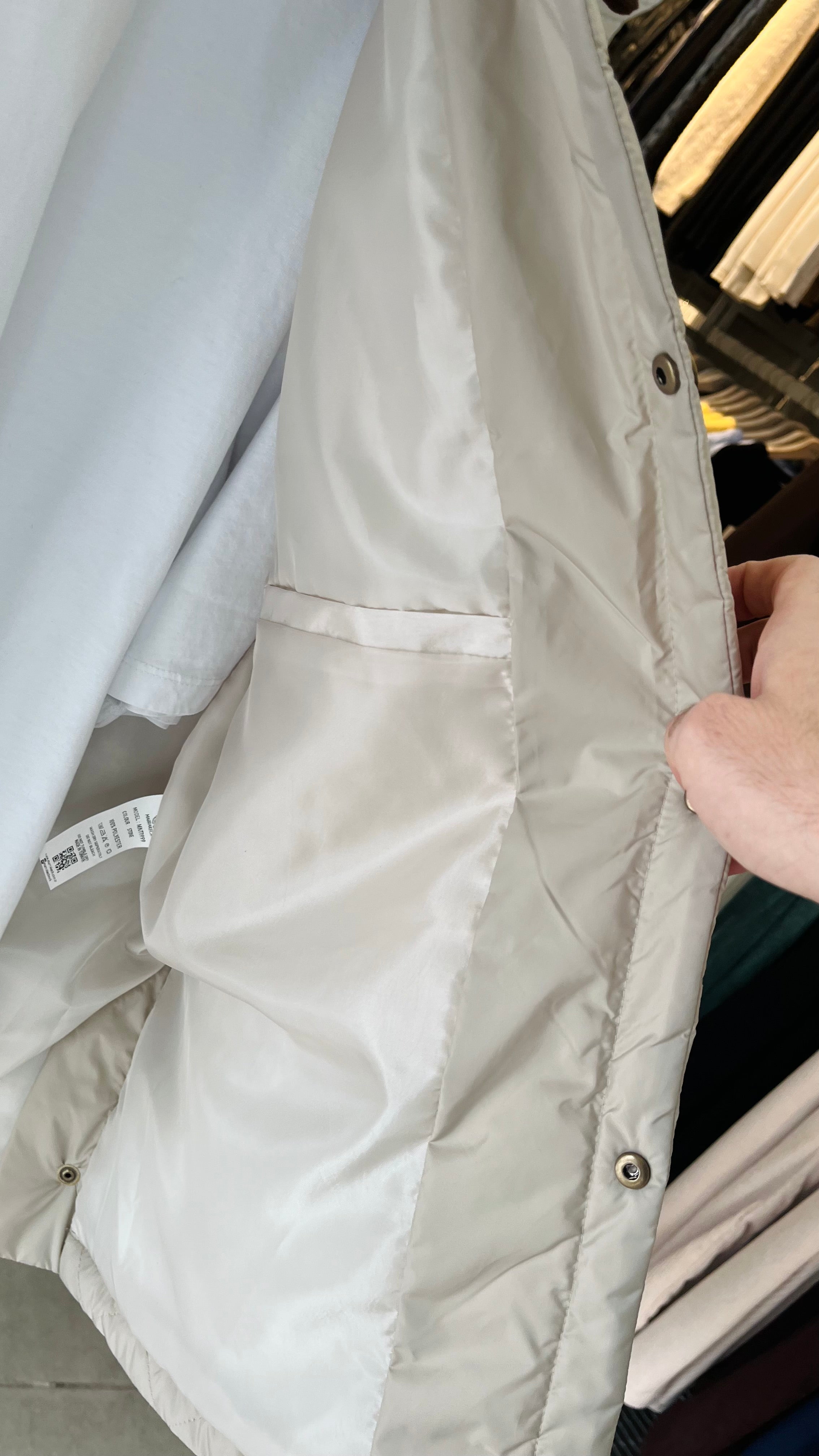 Kapitoneli Yaka Kahverengi Detaylı Bej Mont 2055