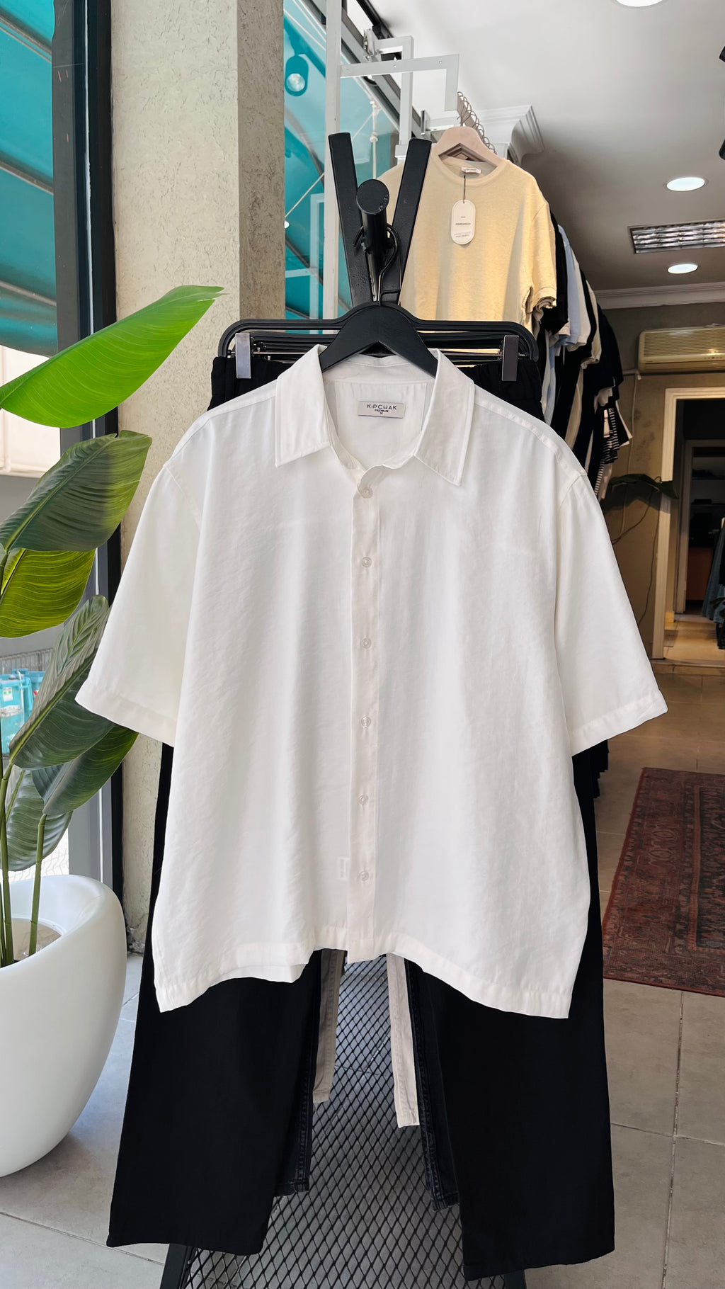 Oversize Beyaz Modal Kumaş Gömlek 5498