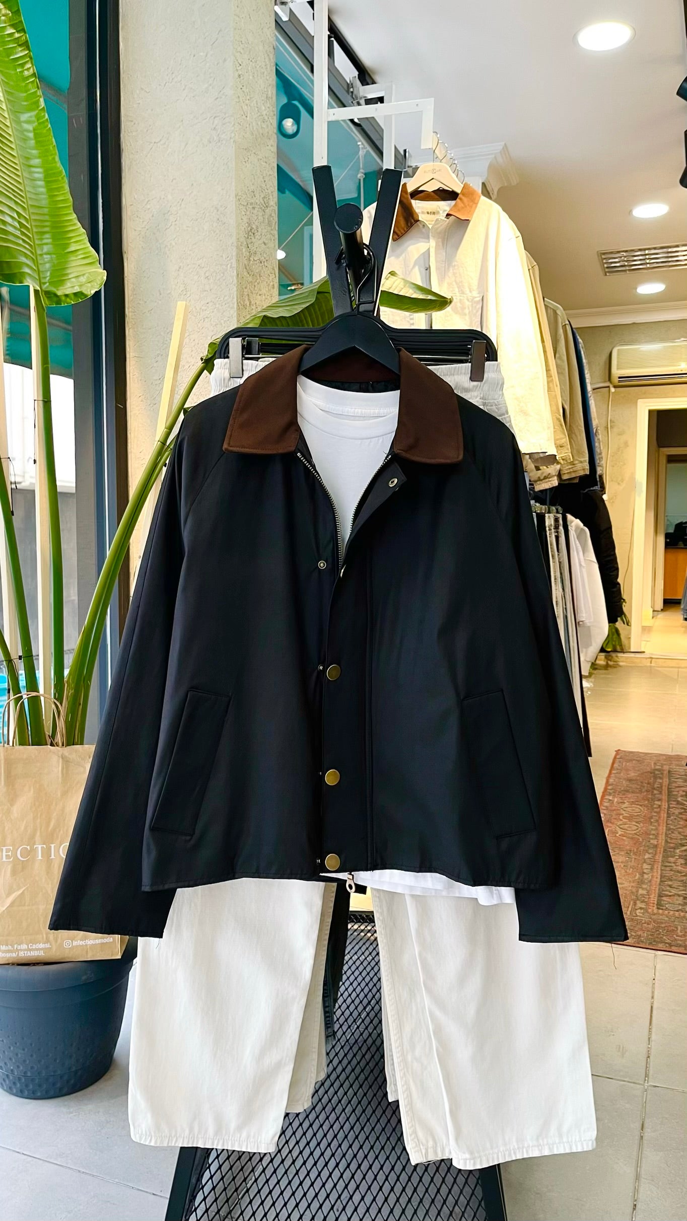 Siyah Yaka Kahve Mevsimlik Ceket 2059