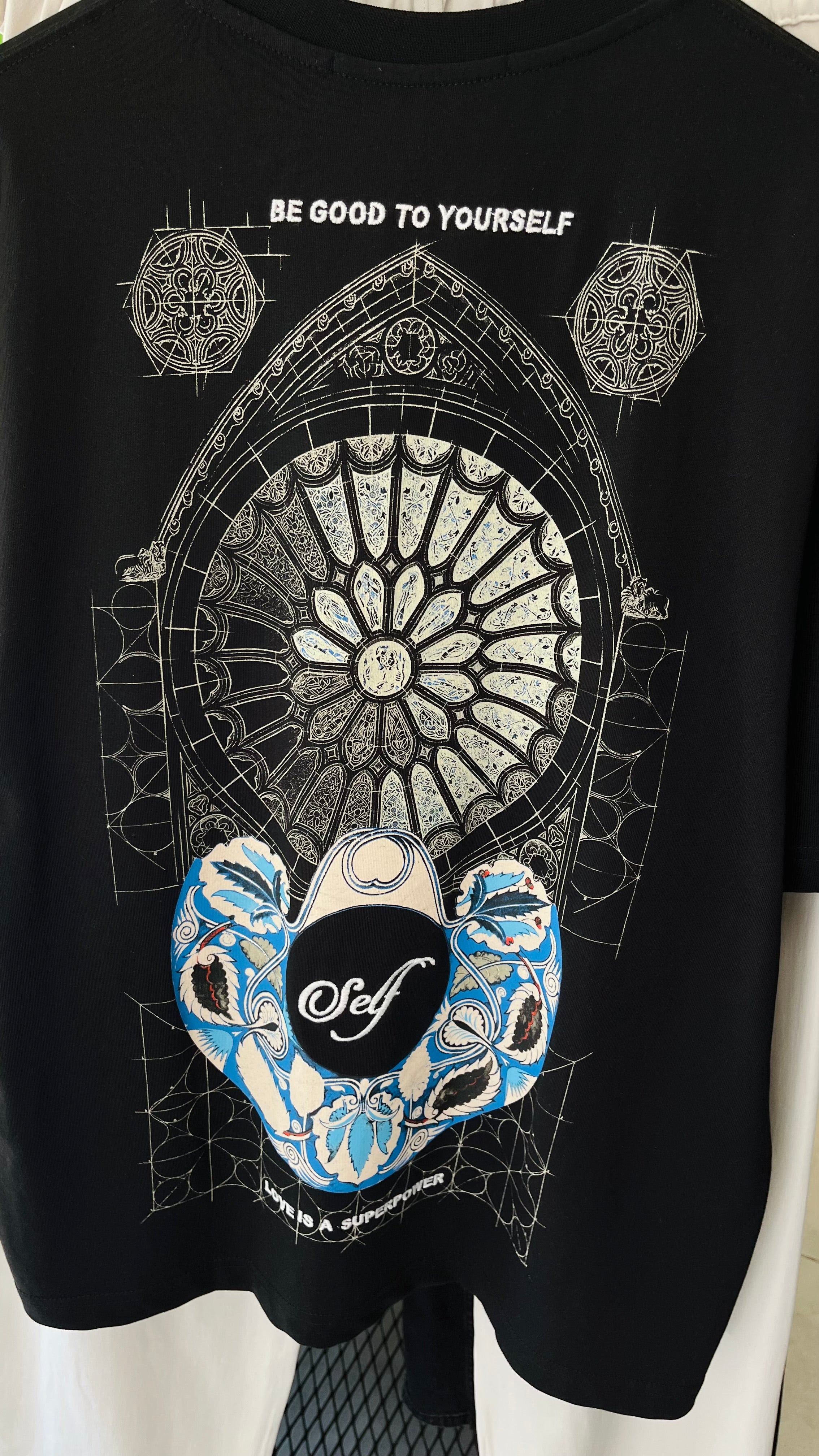 Oversize Beyaz Sırt Baskılı Tshirt 9424