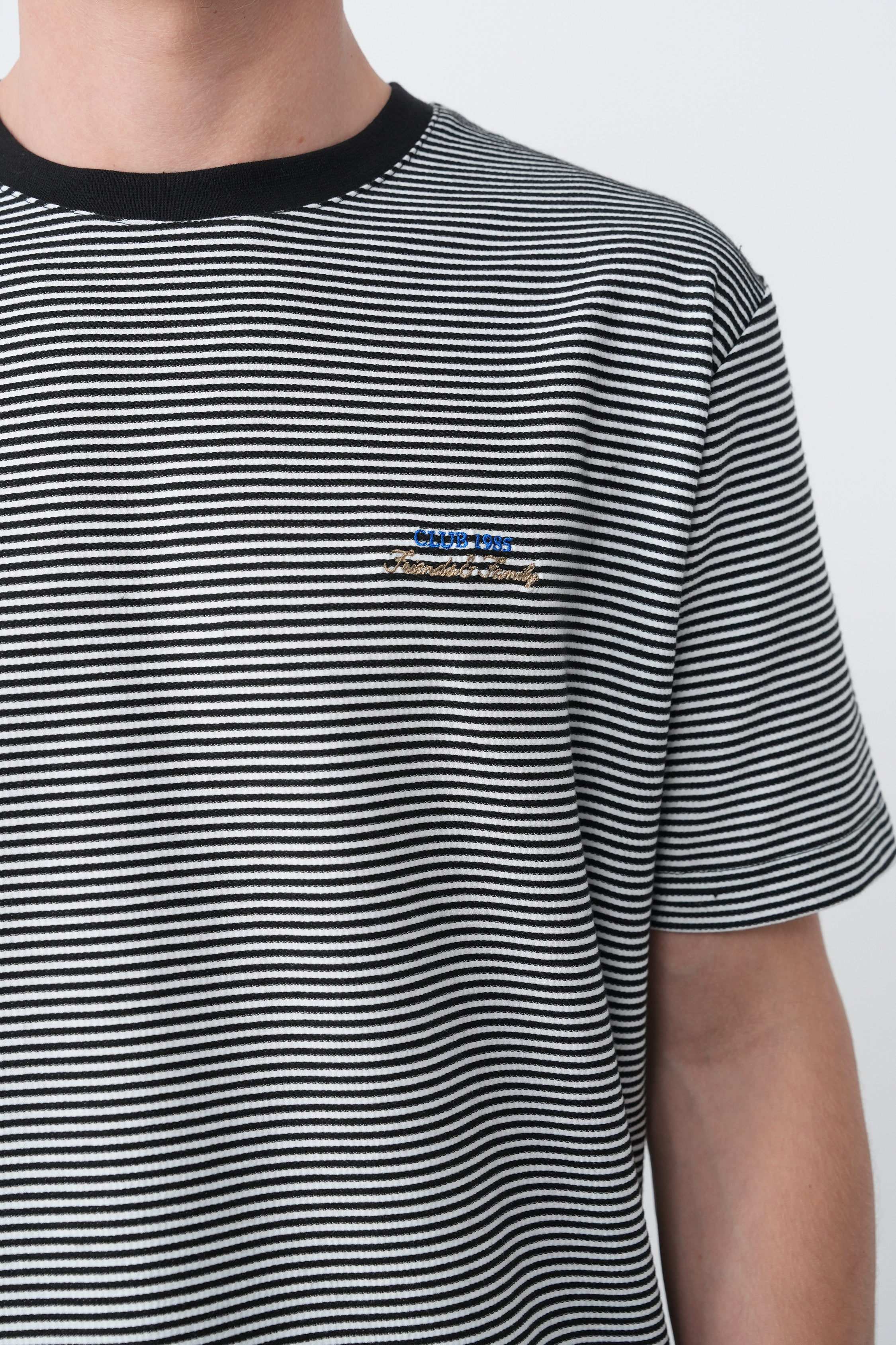 Oversize Siyah Beyaz Çizgili Tshirt 9462