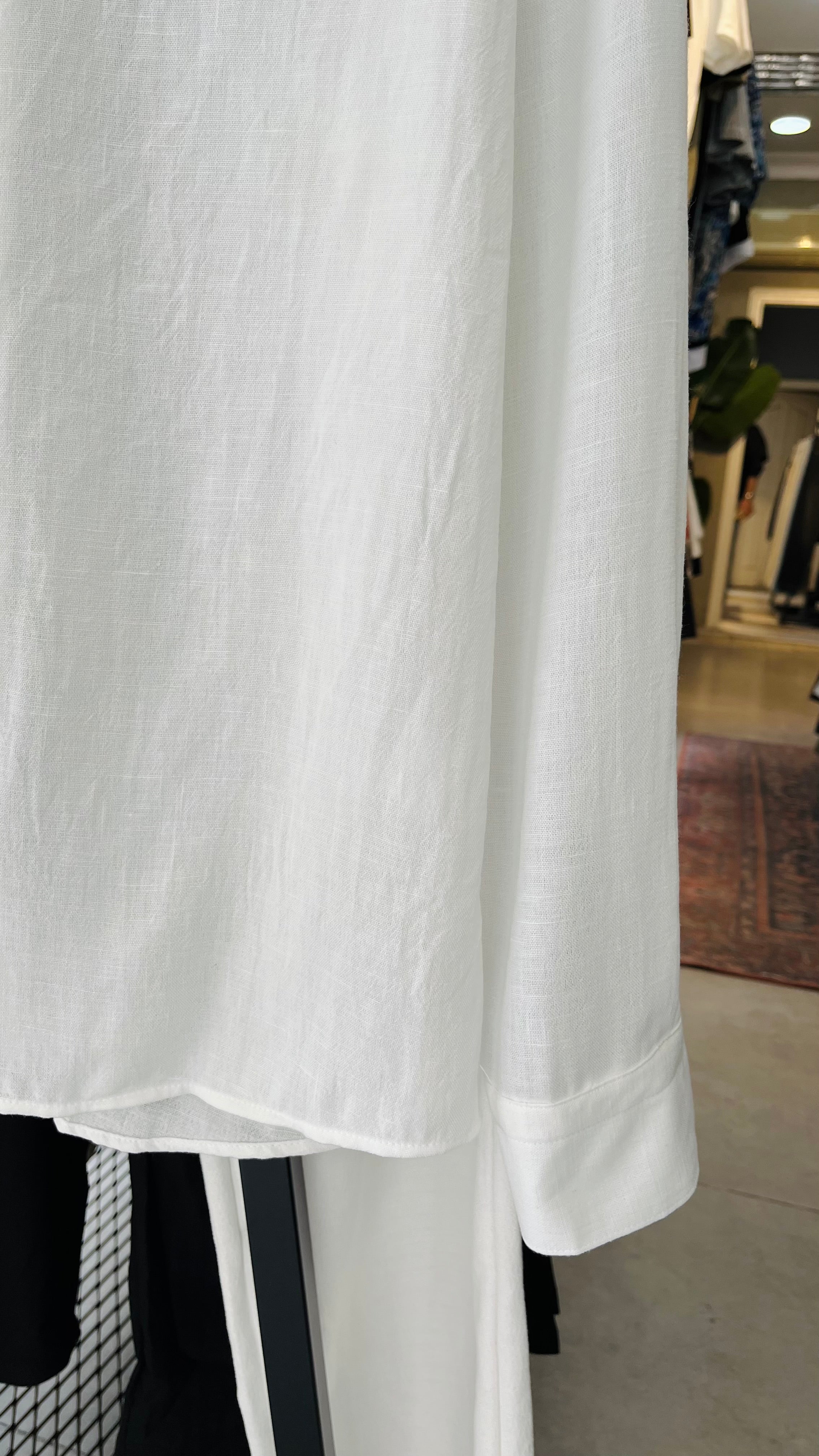 Oversize Beyaz Uzun Kollu Gömlek - Beyaz 5423