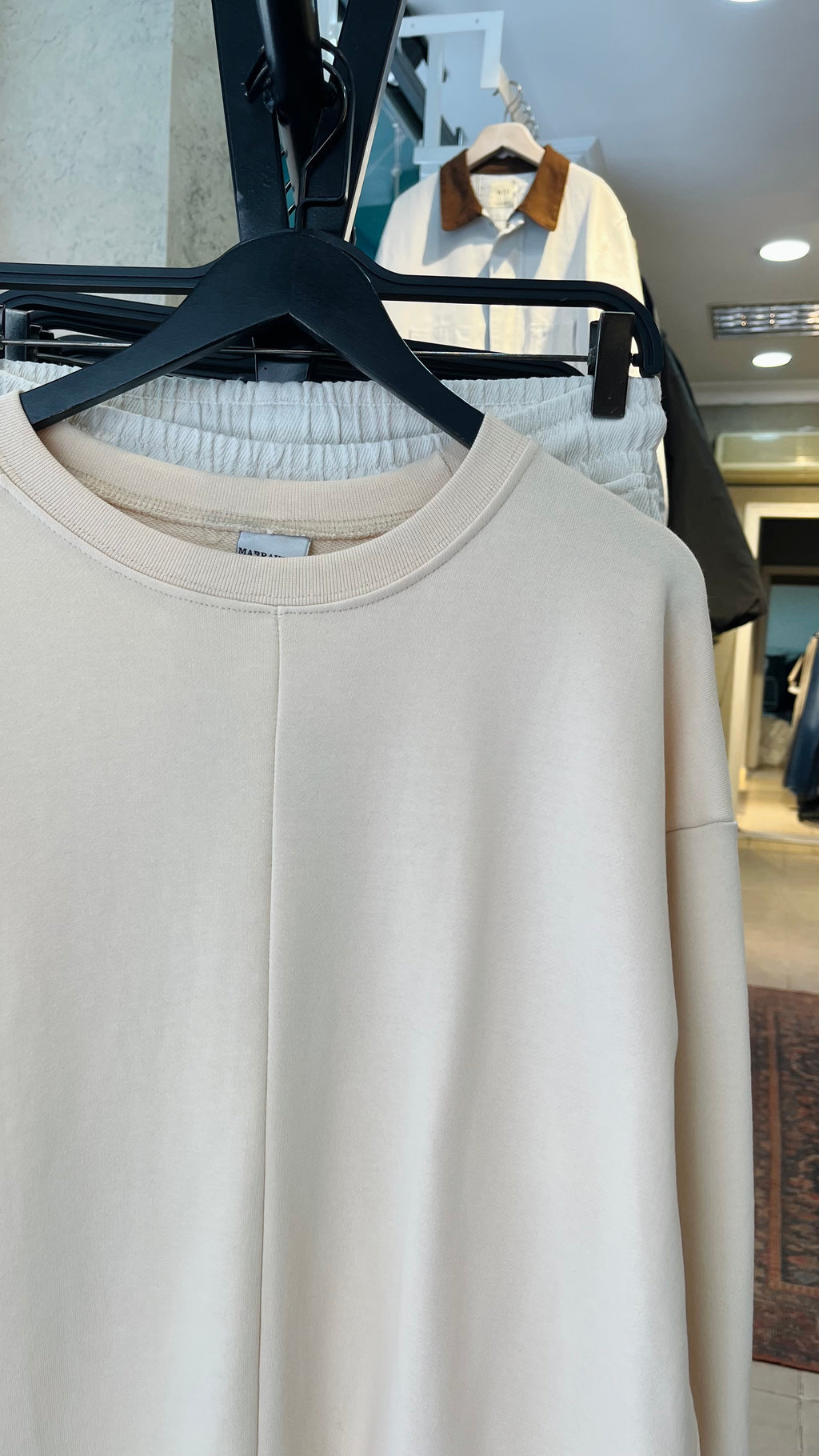 Oversize Asimetrik Kesim Bej Sweatshirt 5007