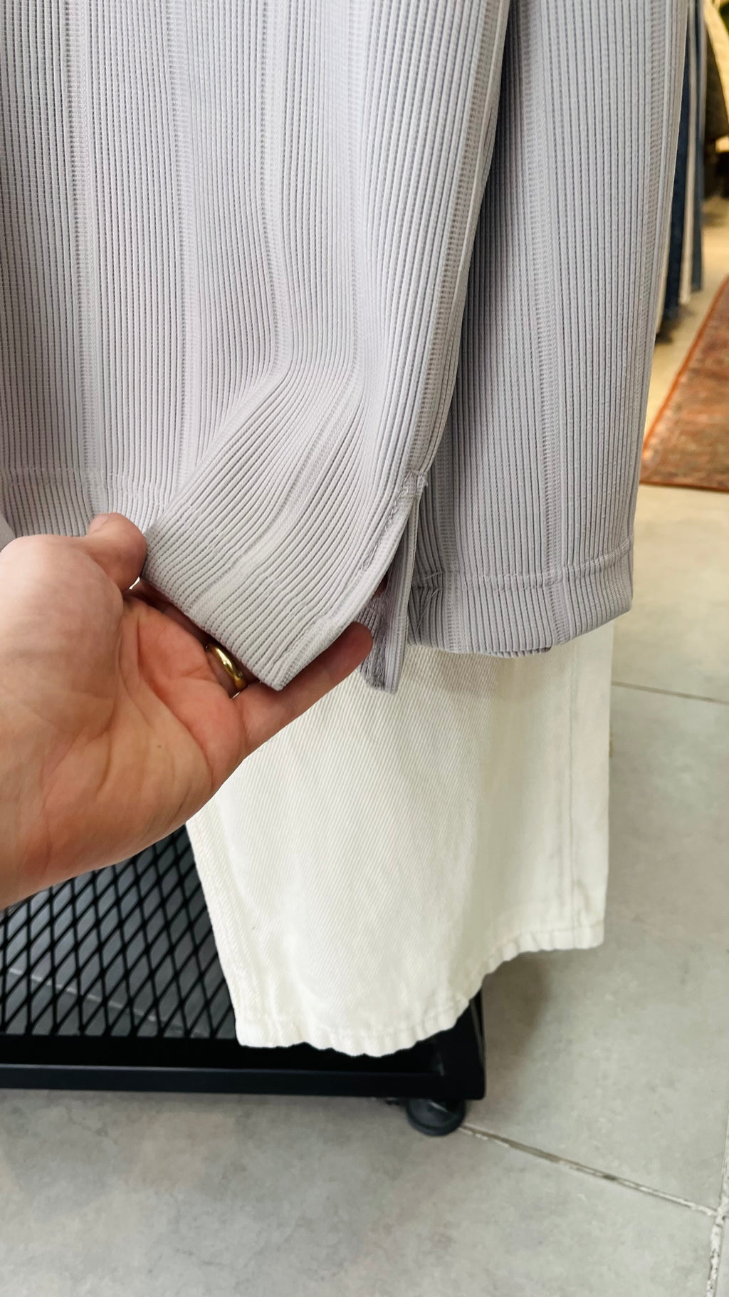 Oversize Gri İnce Sweatshirt 5011