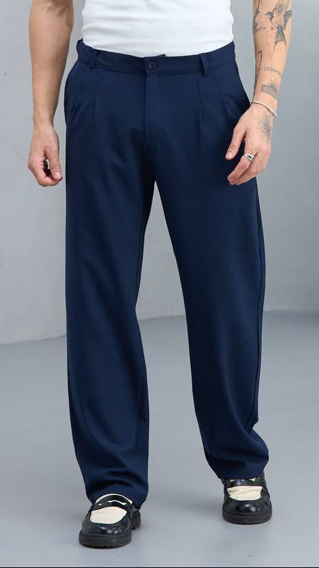 Baggy Lacivert Kumaş Pantolon 6173