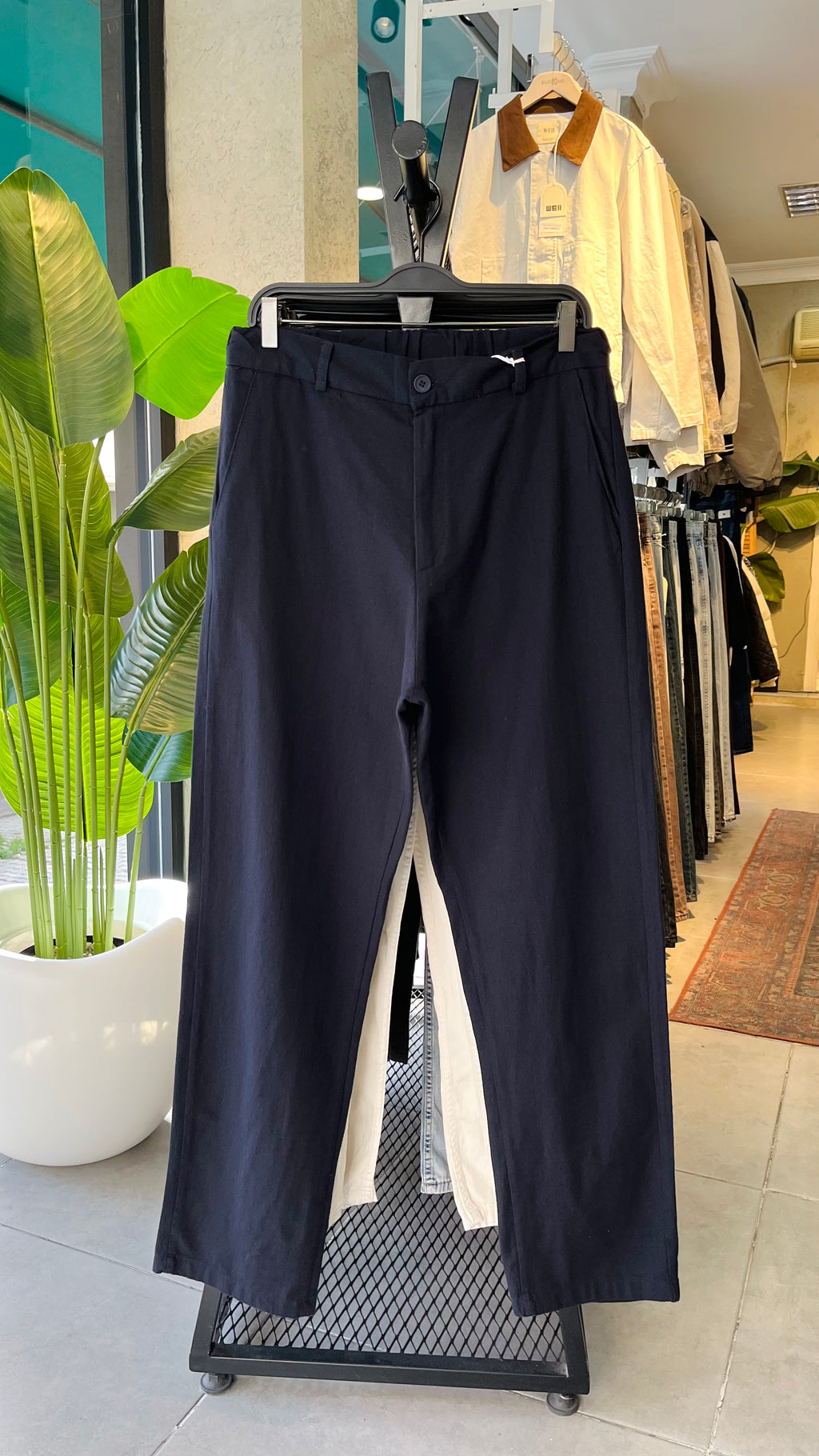 Erkek Baggy Keten Pantolon – Lacivert 6132