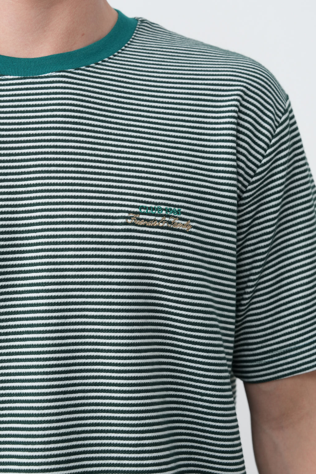 Oversize Yeşil Beyaz Çizgili Tshirt 9463