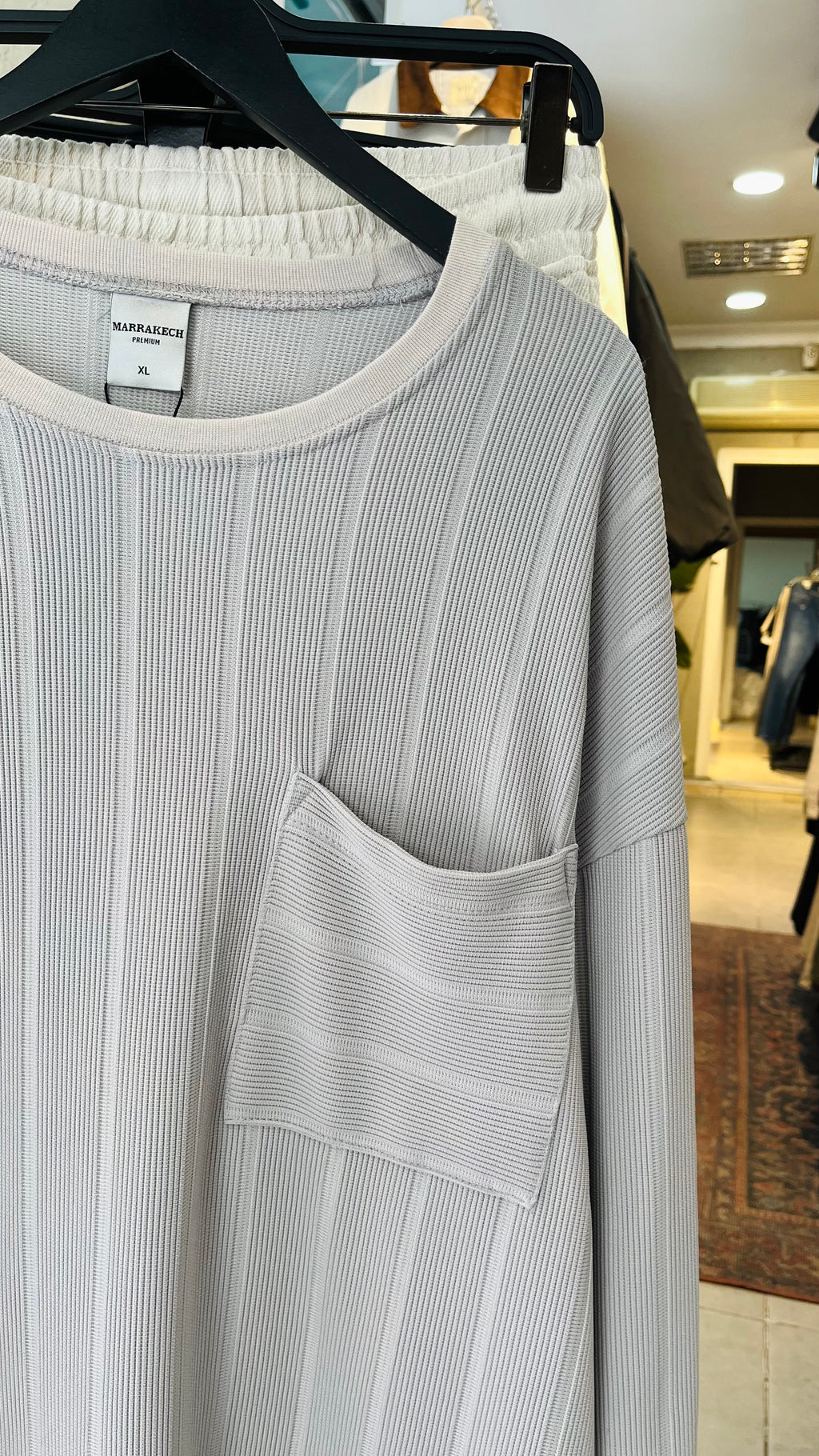 Oversize Gri İnce Sweatshirt 5011