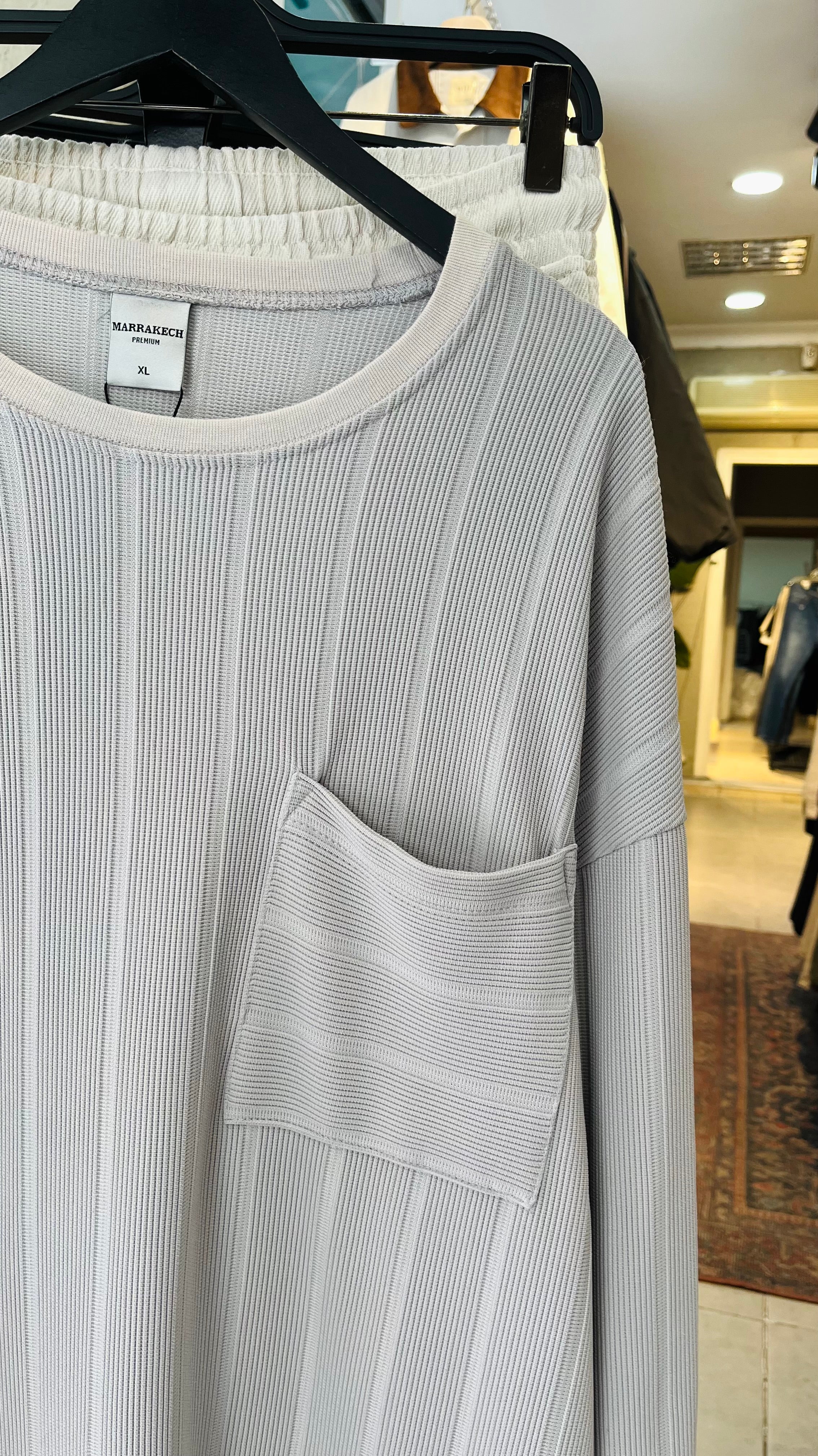 Oversize Gri İnce Sweatshirt 5011