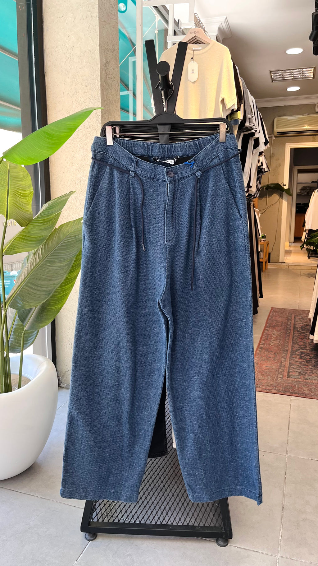 Baggy Ekstra Bol Koyu Mavi Denim Pantolon 6229