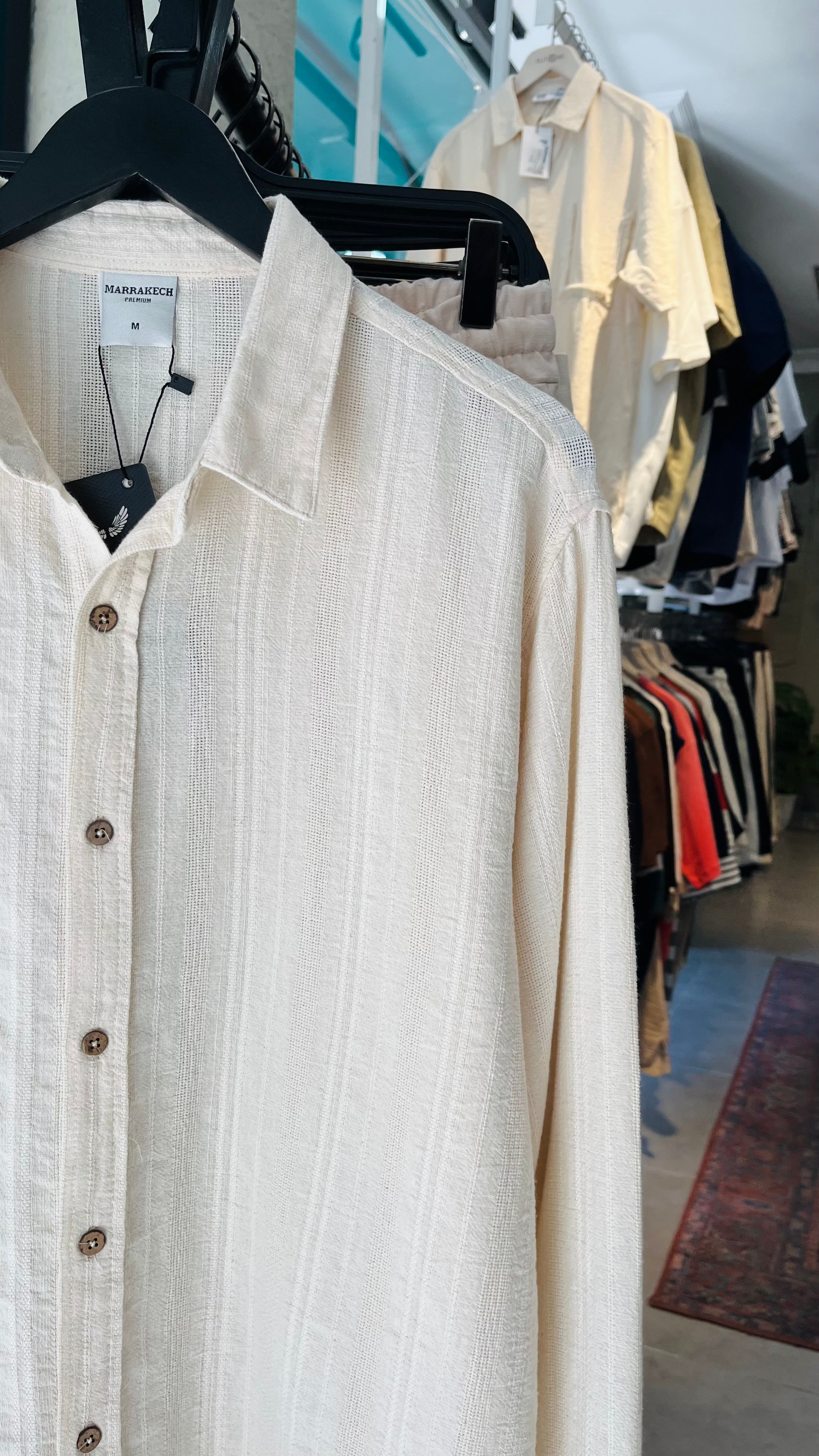 Oversize Bej Uzun Kollu Gömlek - Bej 5415