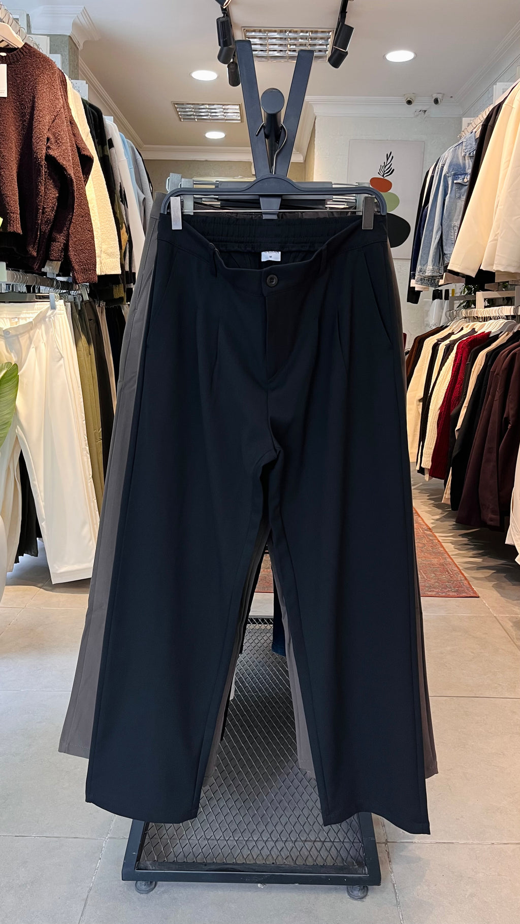 Baggy Siyah Kalın Kumaş Pantolon 6238