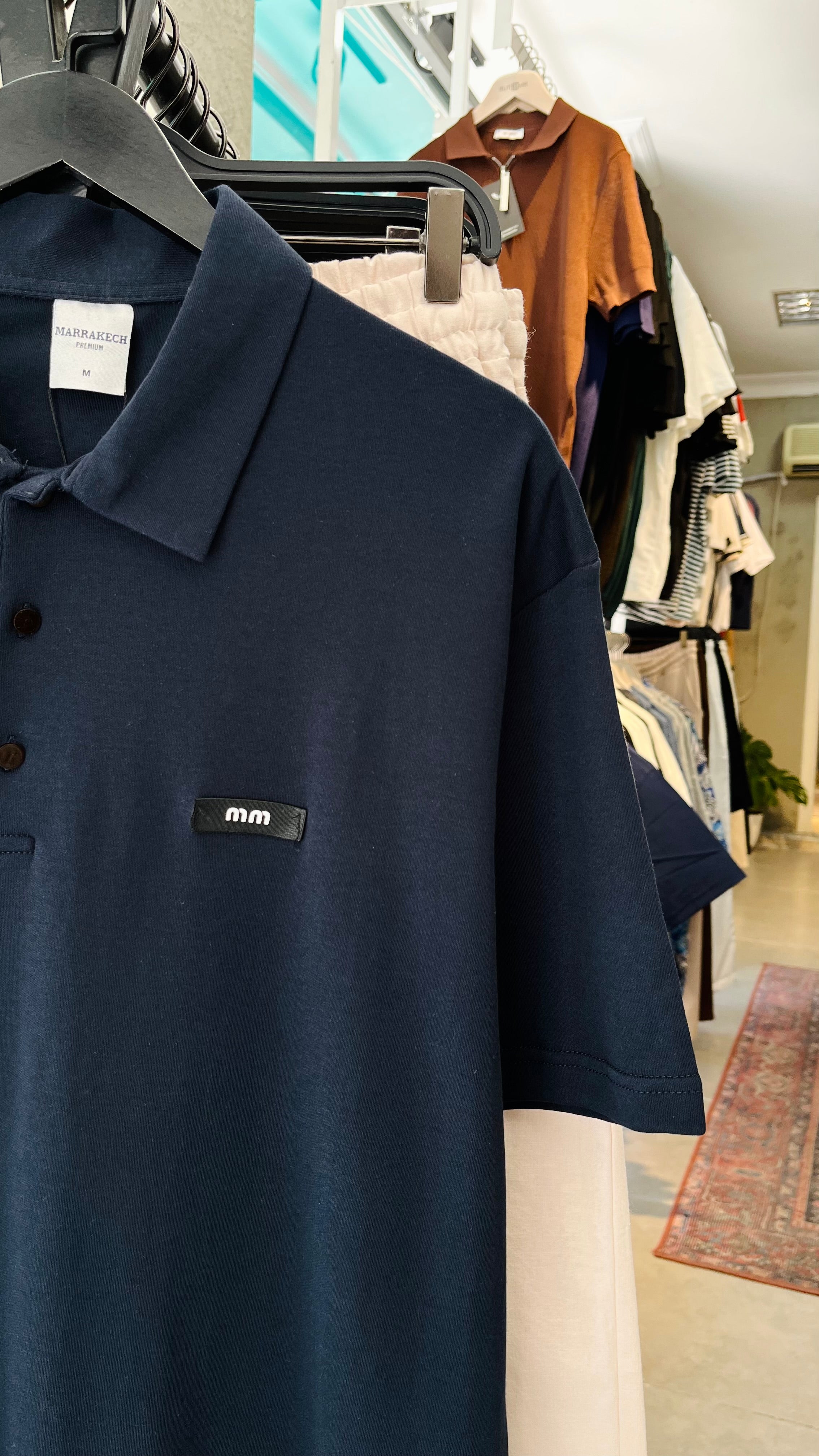 Oversize Lacivert mm Yakalı Tshirt – Lacivert 9303
