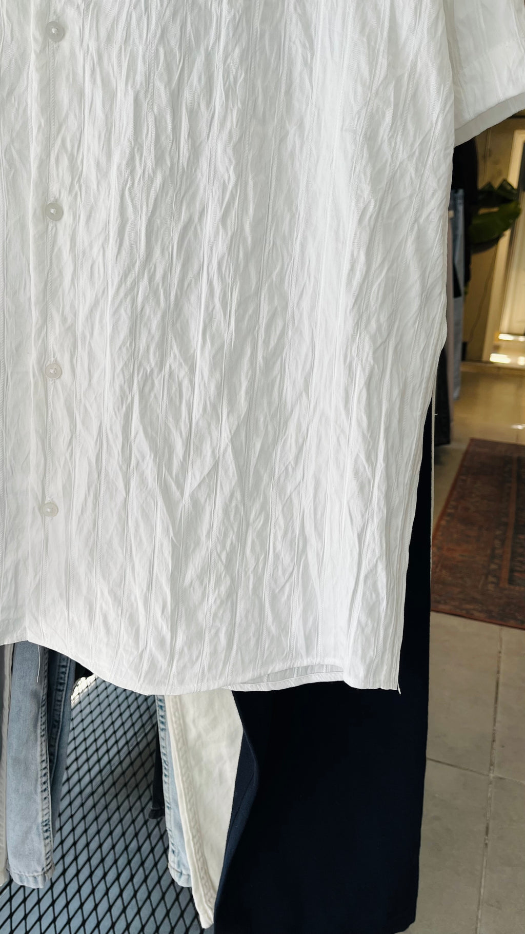 Oversize Beyaz Kısa Kollu Gömlek 5447