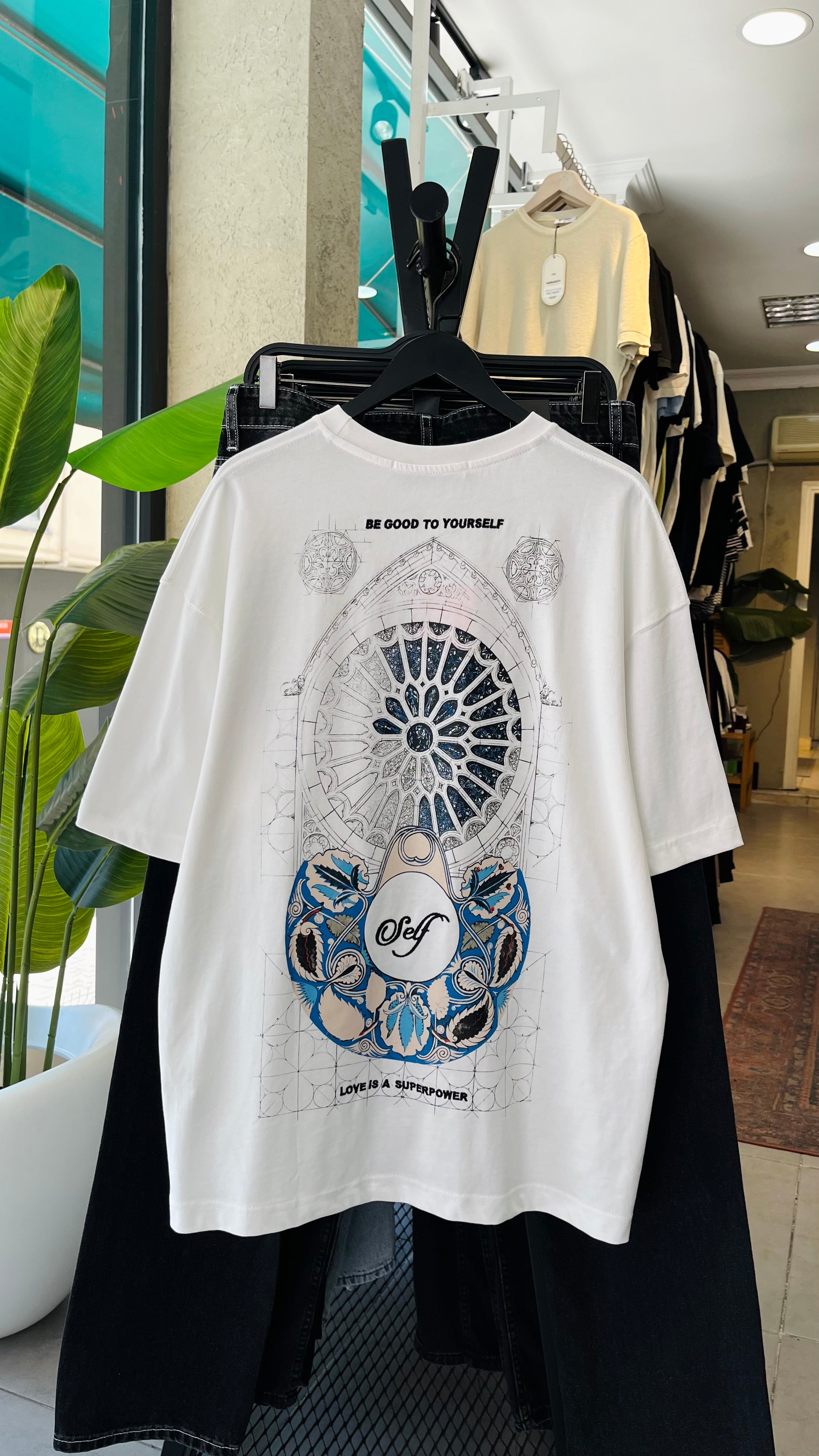 Oversize Siyah Sırt Baskılı Tshirt 9425