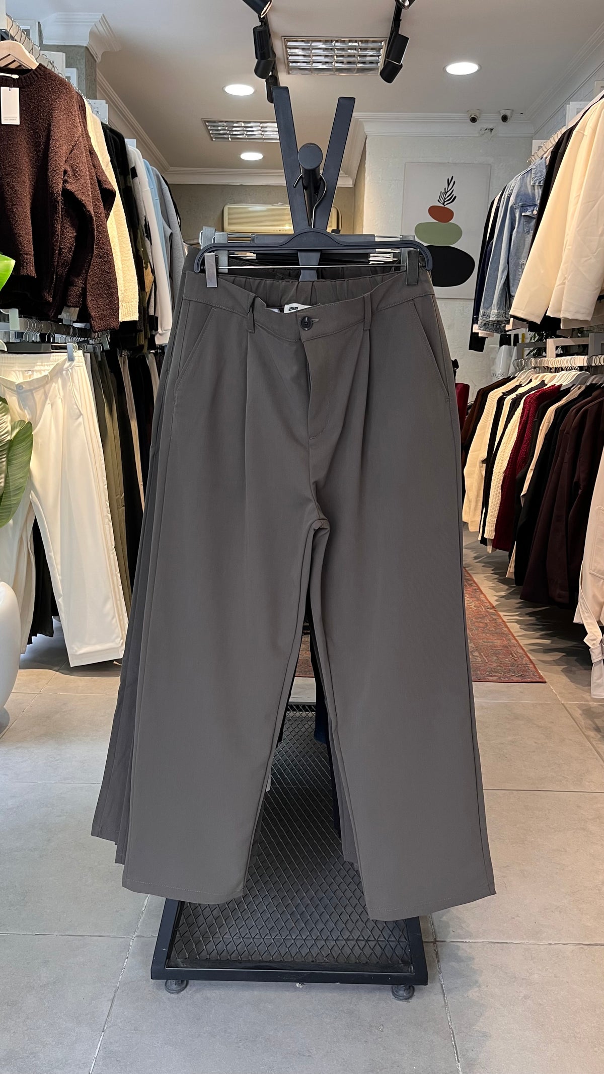 Baggy Premium Kumaş Pileli Haki Pantolon  6241