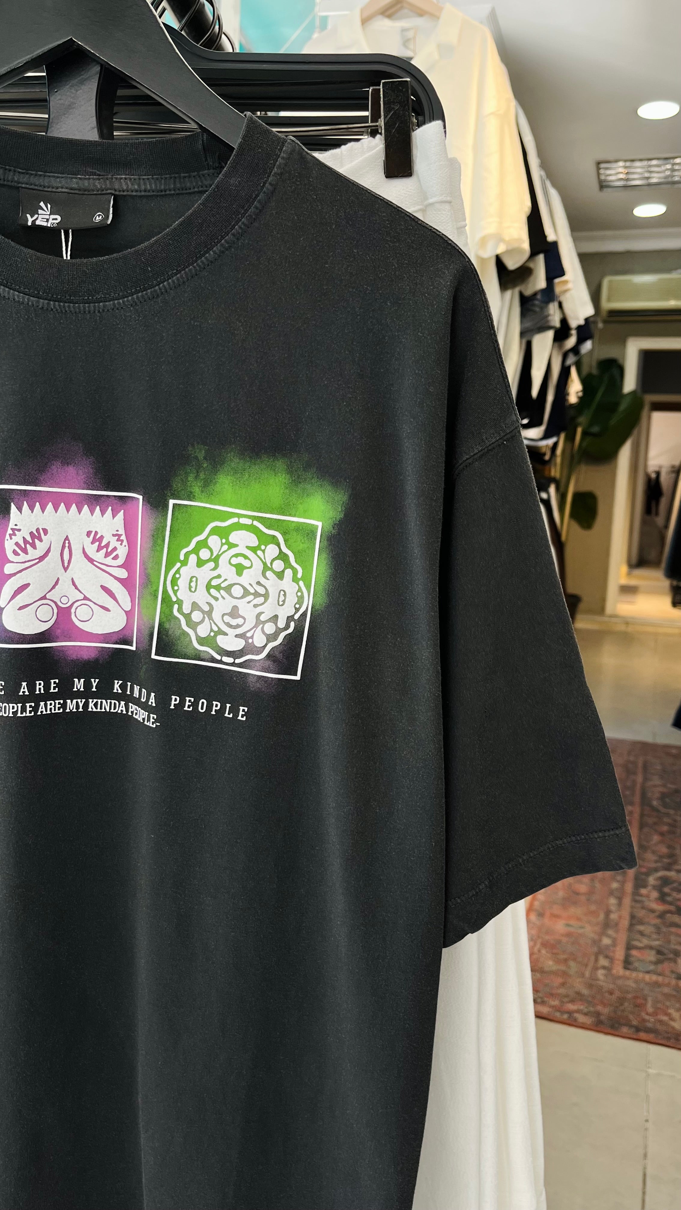 Oversize Siyah People Yıkamalı Tshirt – Siyah 9326