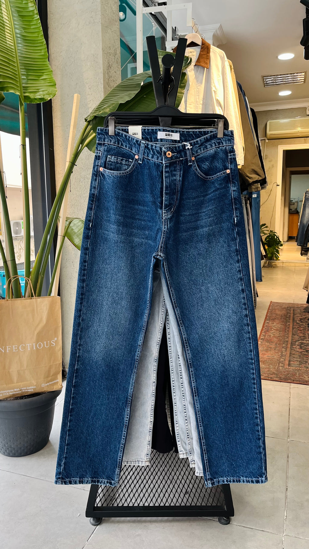 Baggy Koyu Mavi Yıkamalı Jean 3332