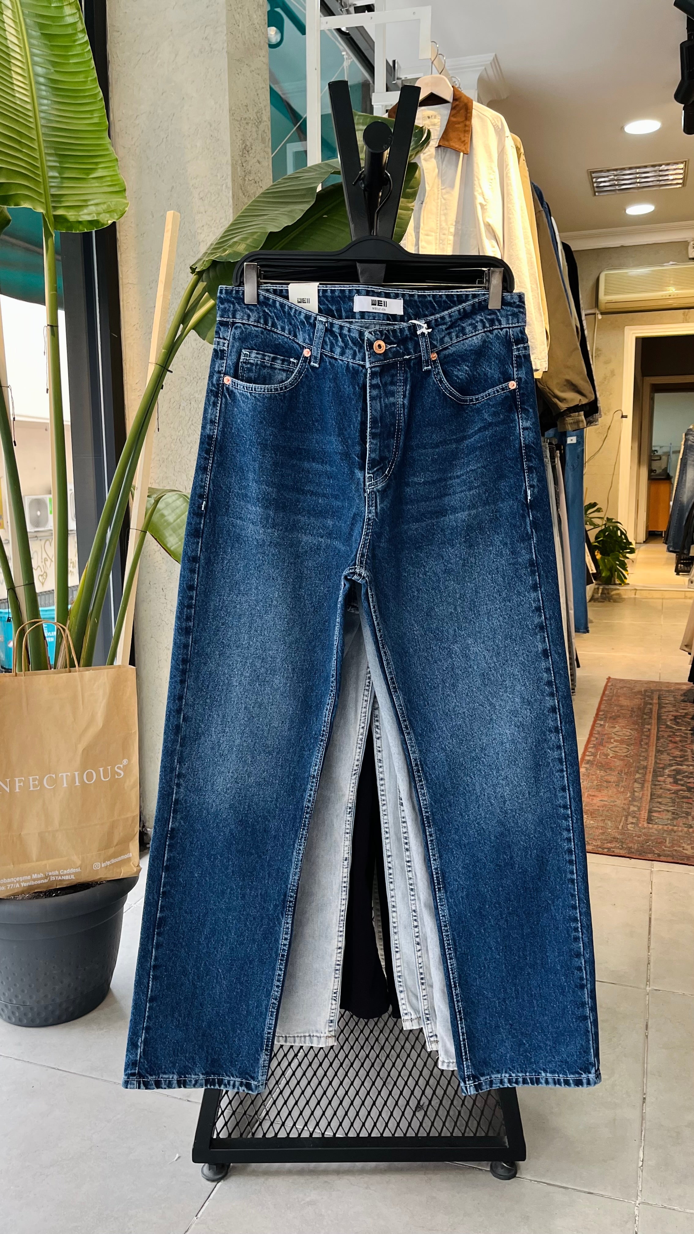 Baggy Koyu Mavi Yıkamalı Jean 3332