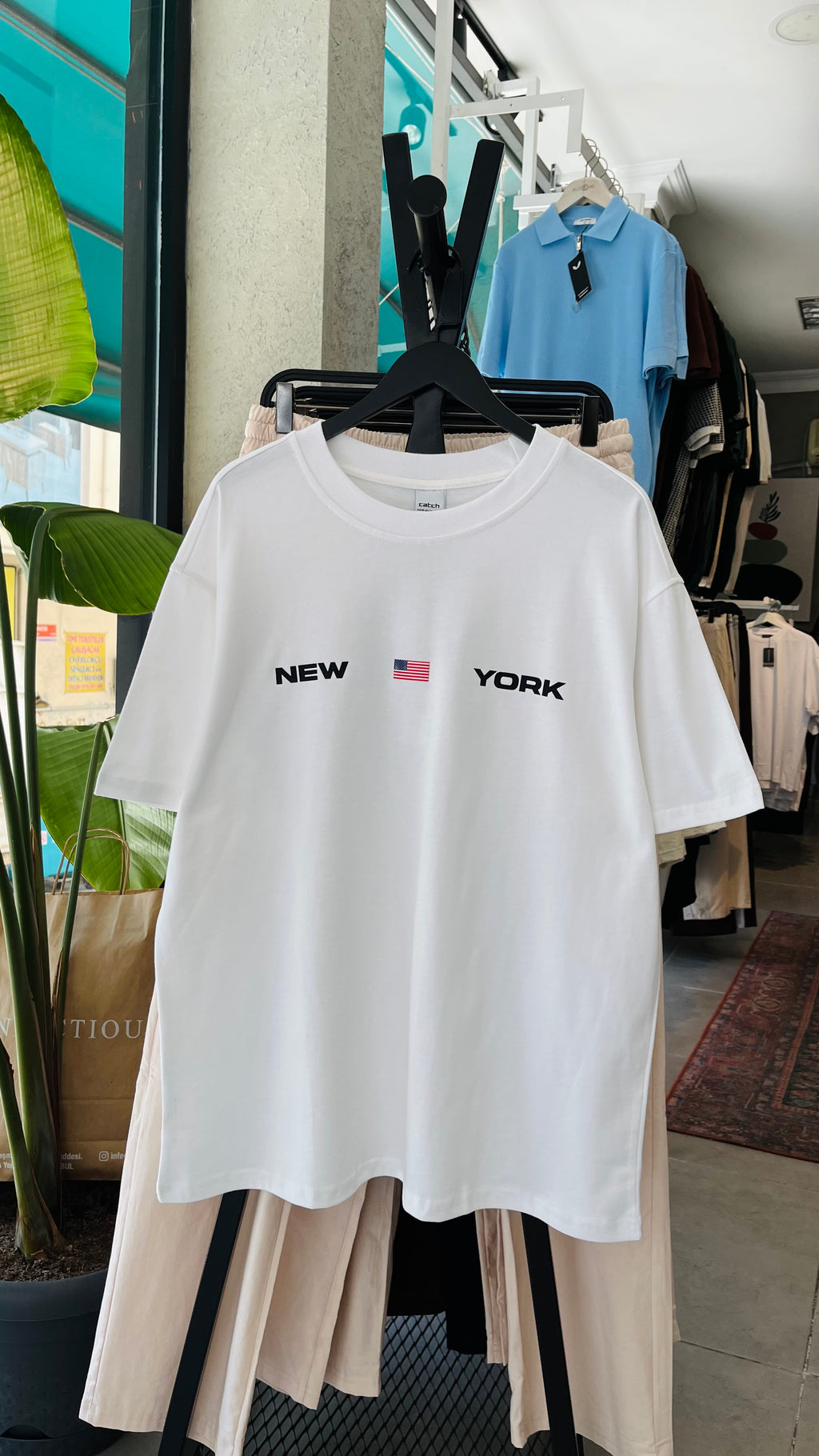 Oversize NewYork Beyaz Tshirt – Beyaz 9273