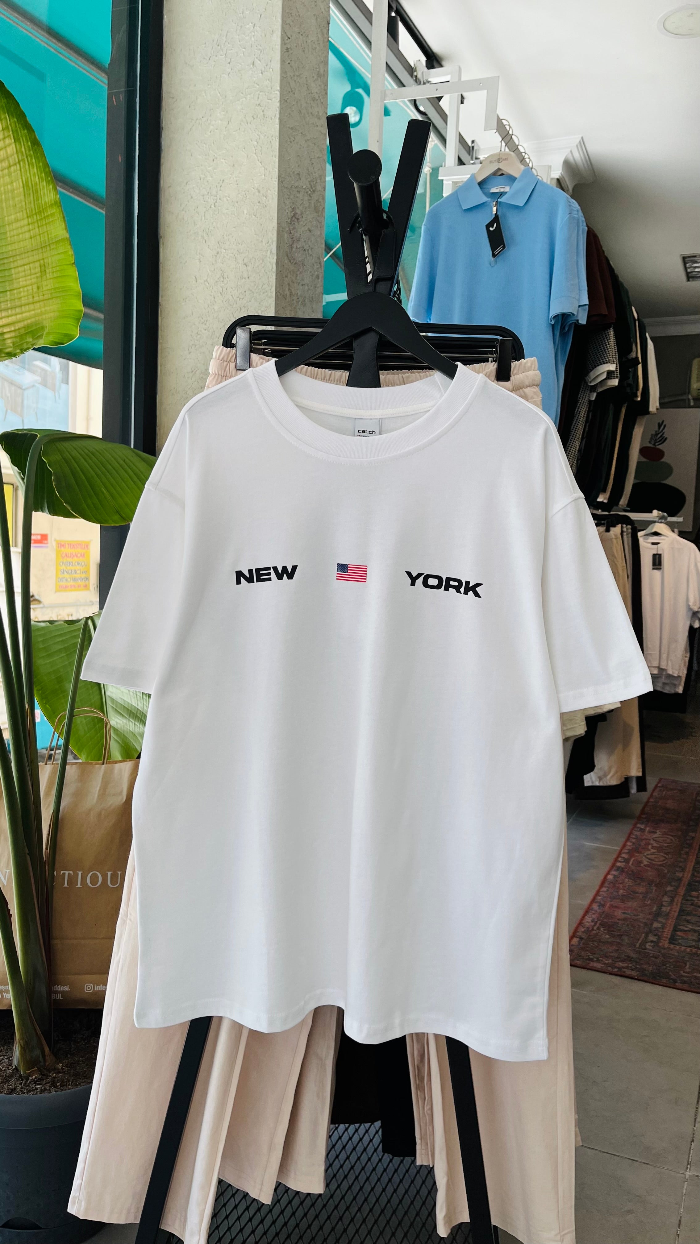 Oversize NewYork Beyaz Tshirt – Beyaz 9273