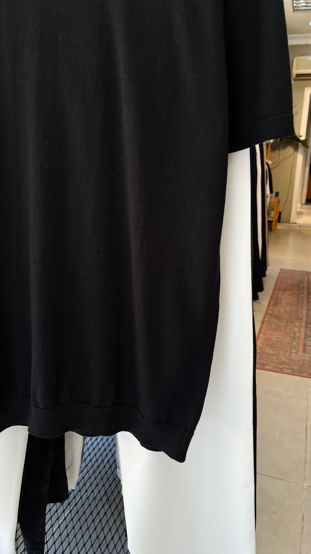 Siyah İnce Pamuklu Triko Tshirt 9458