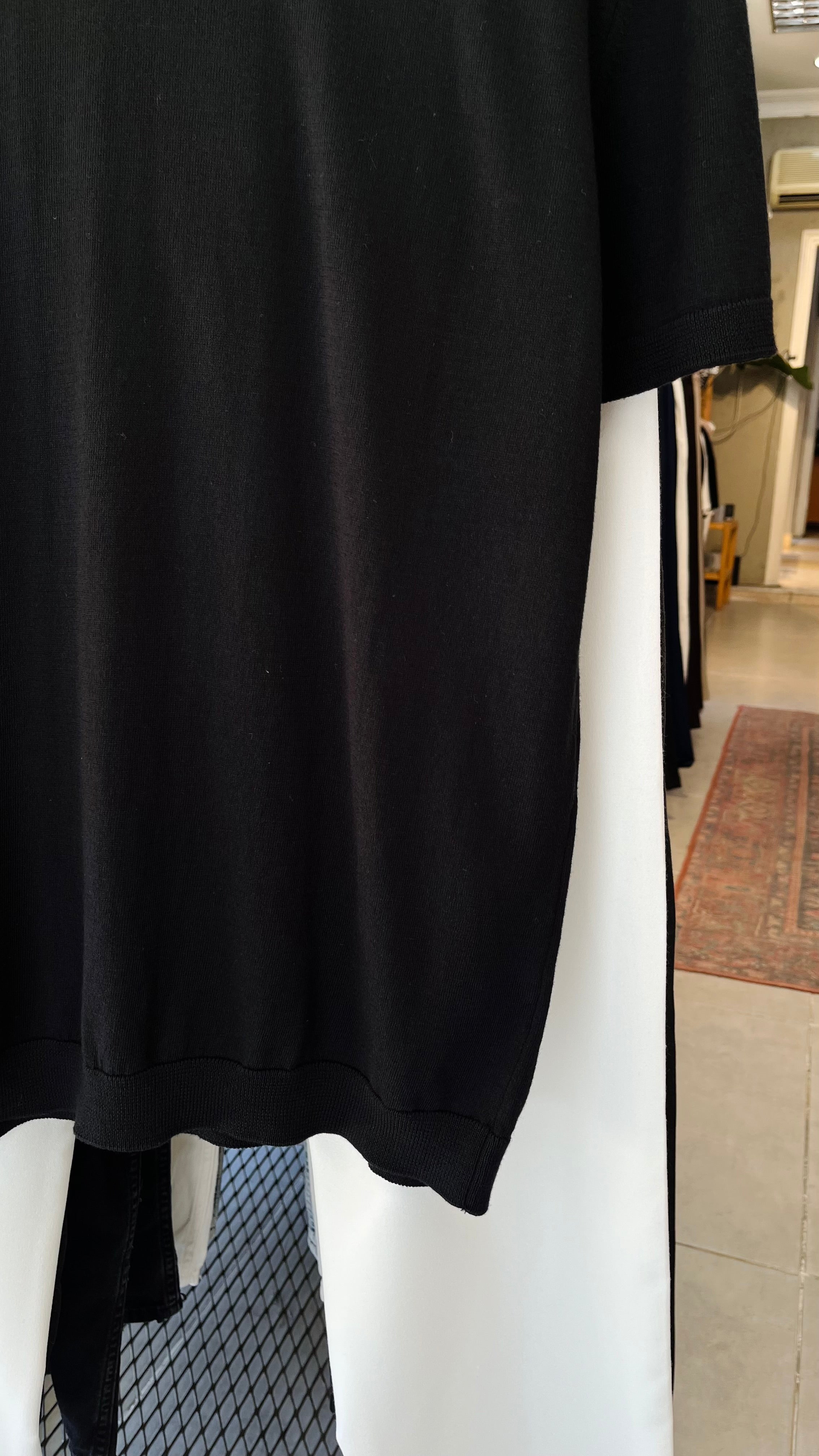 Siyah İnce Pamuklu Triko Tshirt 9458
