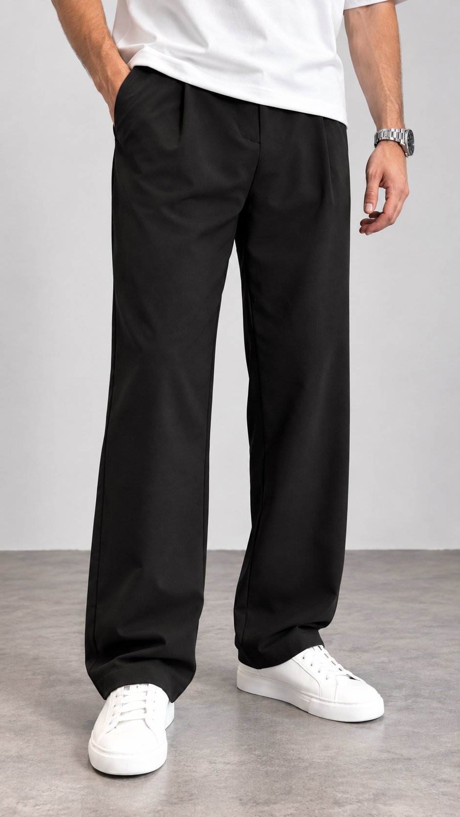 Baggy Premium Kumaş Siyah Pantolon  6242