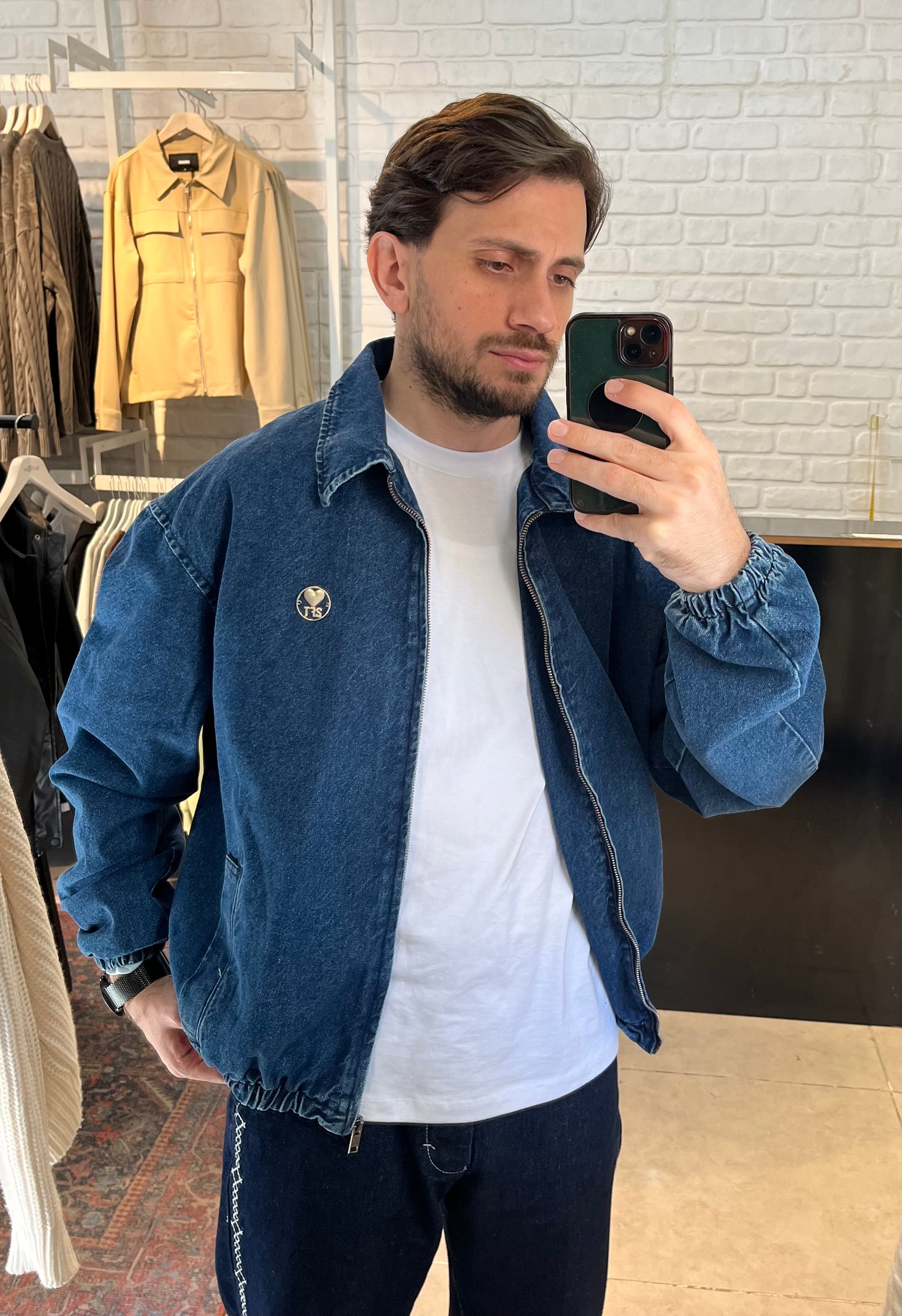 Oversize Beli Lastikli Mavi Kot Ceket 2027