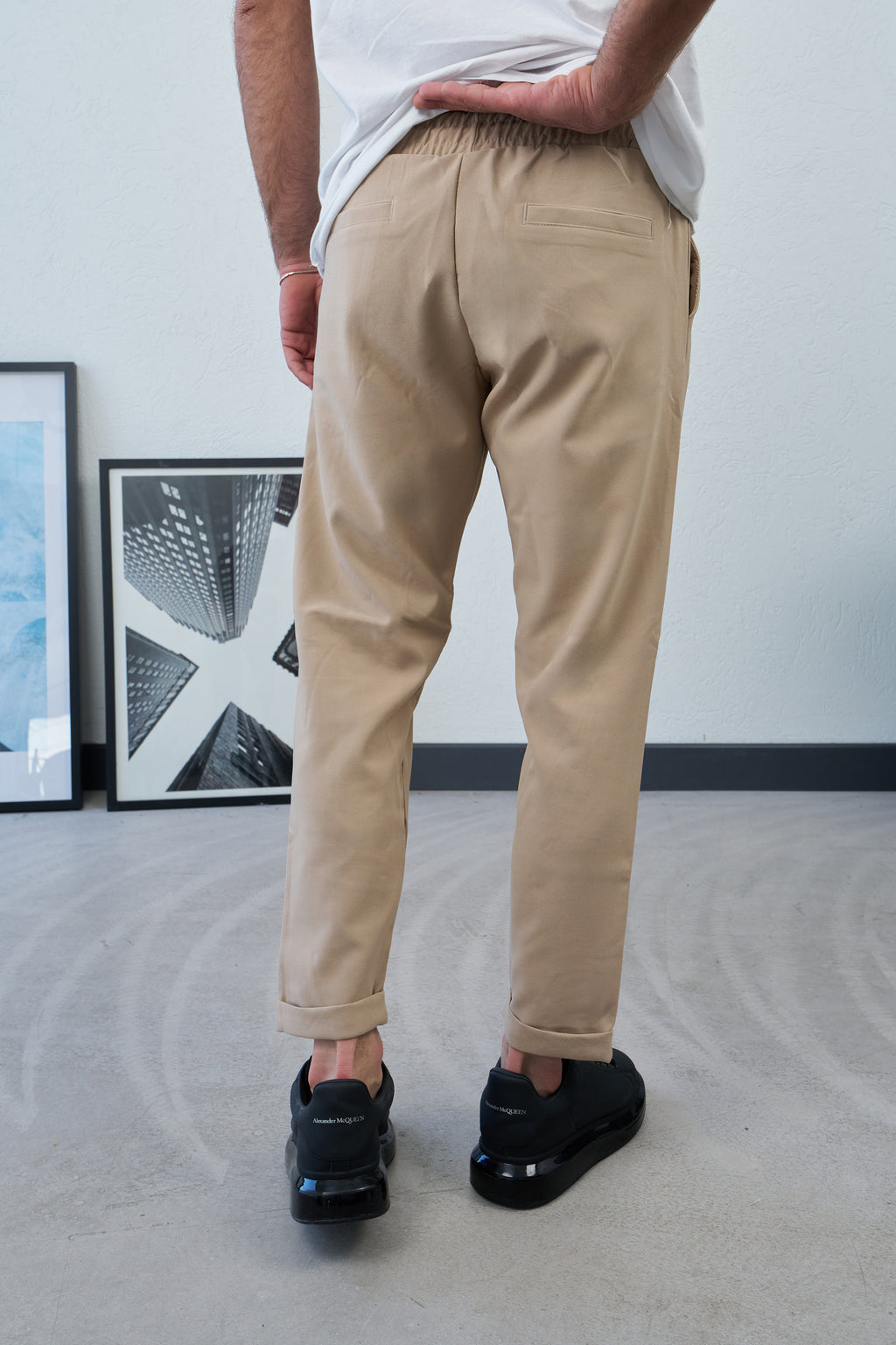 Double Paça Bej Jogger Pantolon 6211