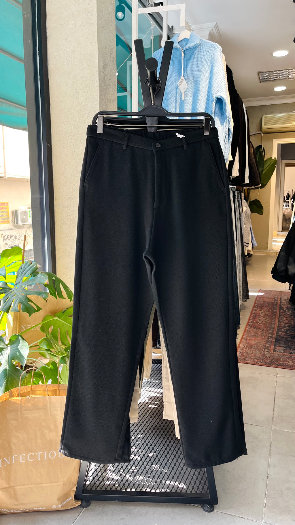 Baggy Siyah Kalın Pantolon 6157