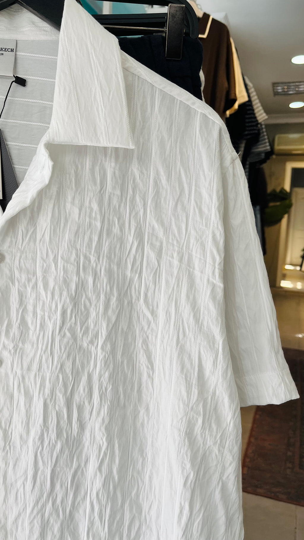 Oversize Beyaz Kısa Kollu Gömlek 5447