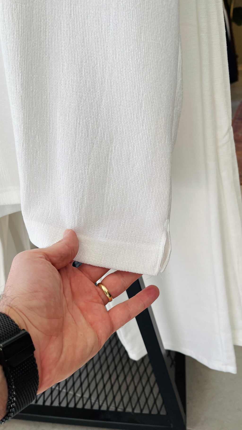 Oversize Beyaz Apaş Yaka Kısa Kollu Gömlek - Beyaz 5422