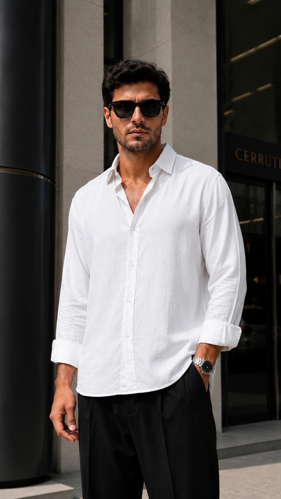 Oversize Beyaz Uzun Kollu Gömlek 5454