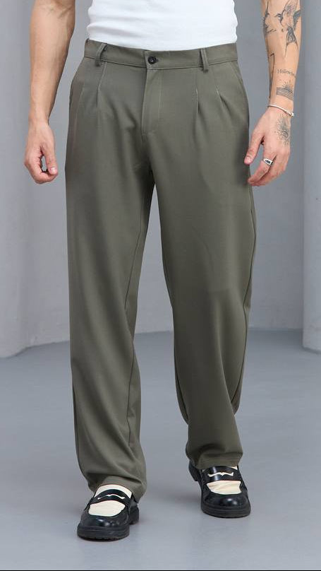Baggy Haki Kumaş Pantolon 6169