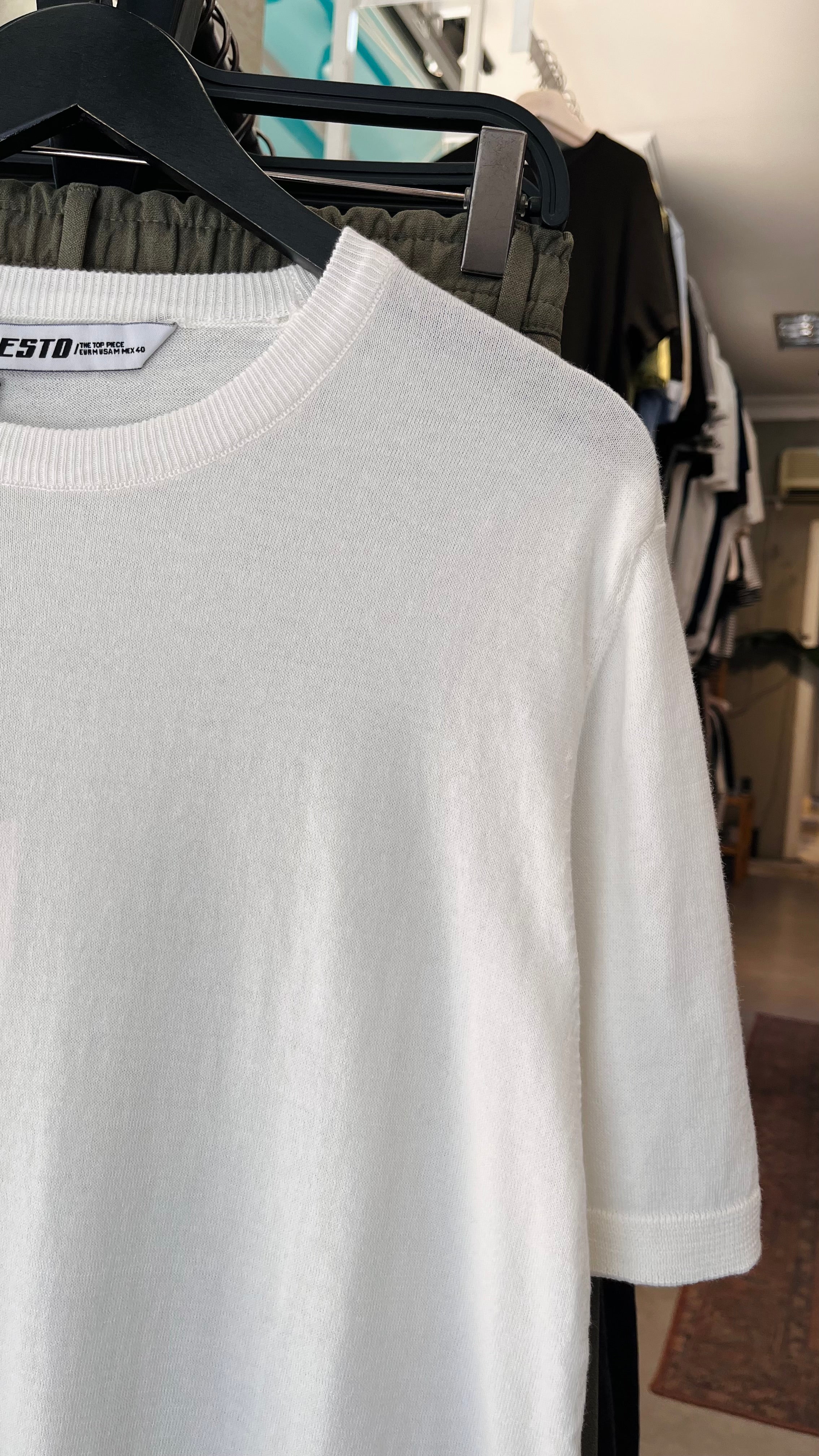 Beyaz İnce Pamuklu Triko Tshirt 9457