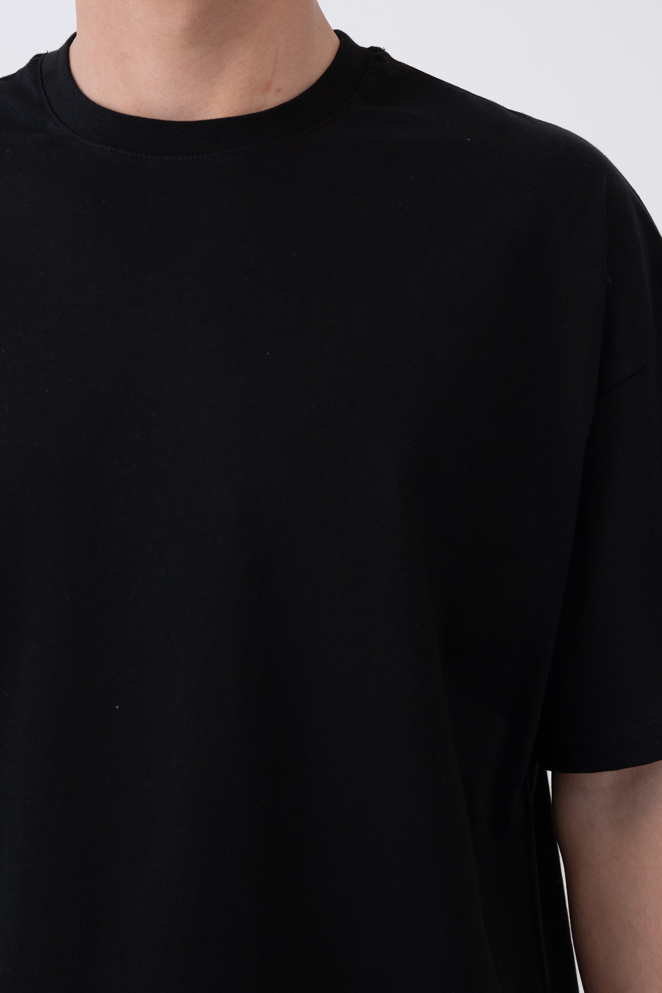 Oversize Basic Siyah Tshirt 9348